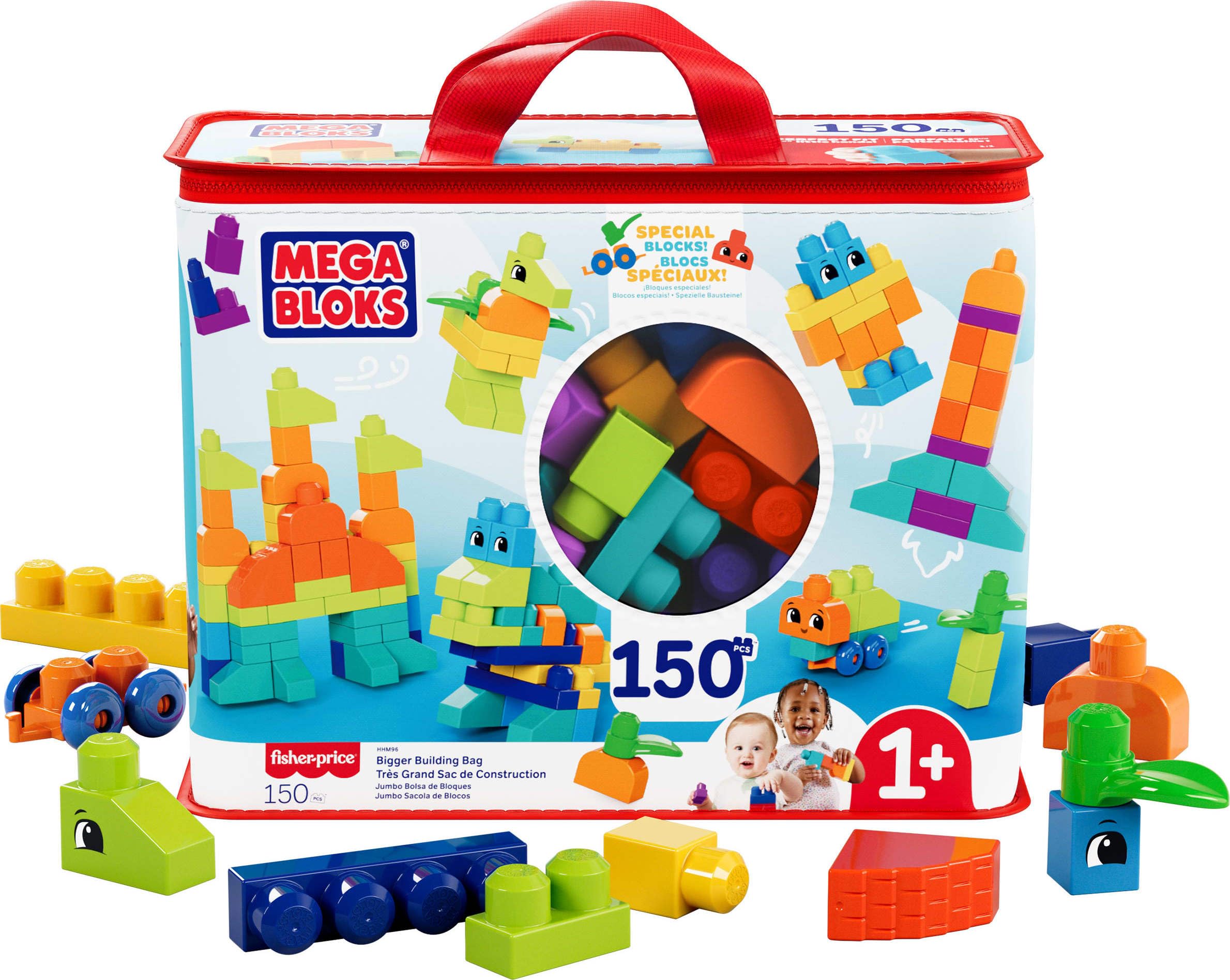 Mega Bloks Bigger Building Bag Building Set - 150 Pieces | Ages 1+ | Multicoloured 1