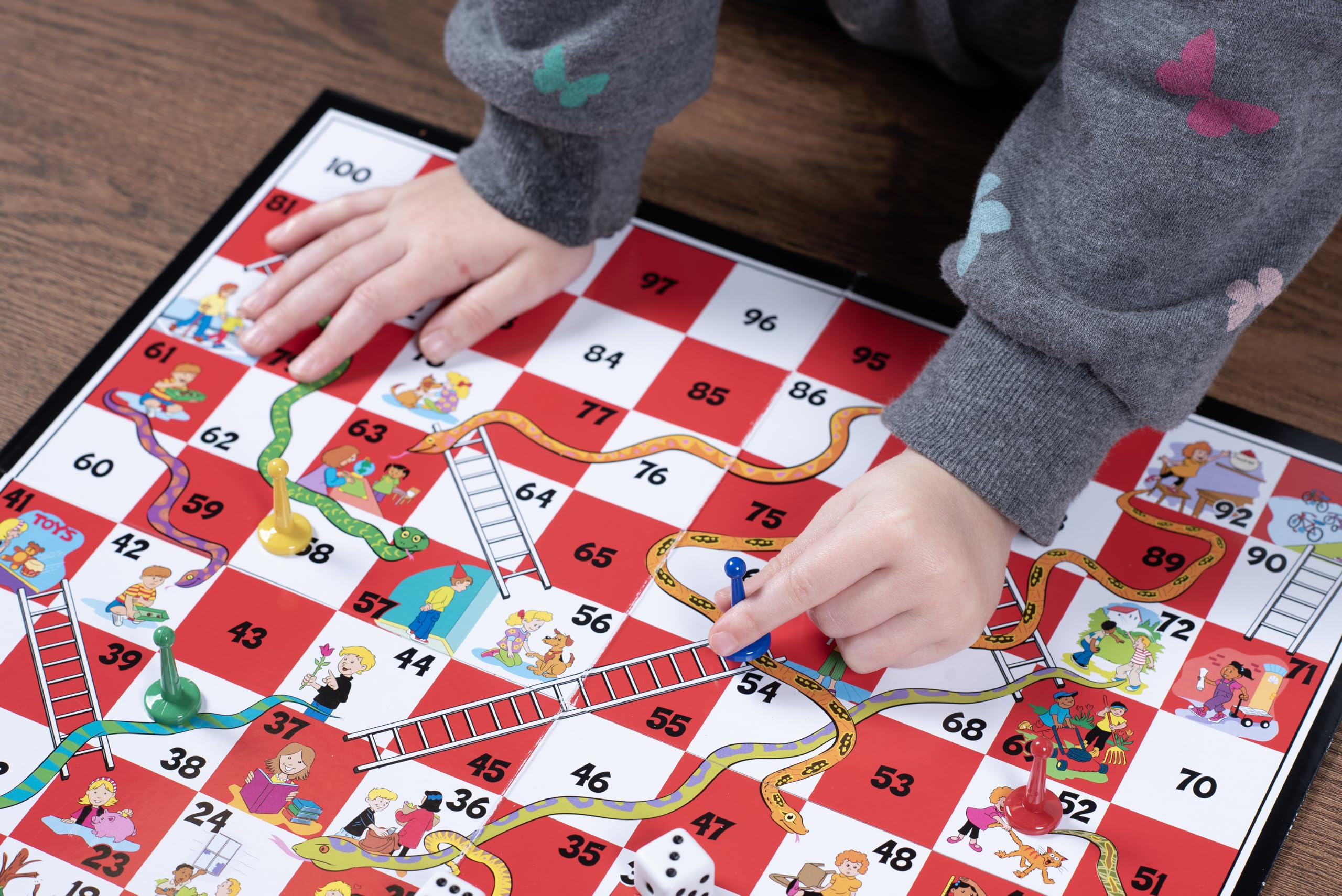 Pressman Snakes & Ladders Game for Kids - Classic Board Game for 2-4 Players 4