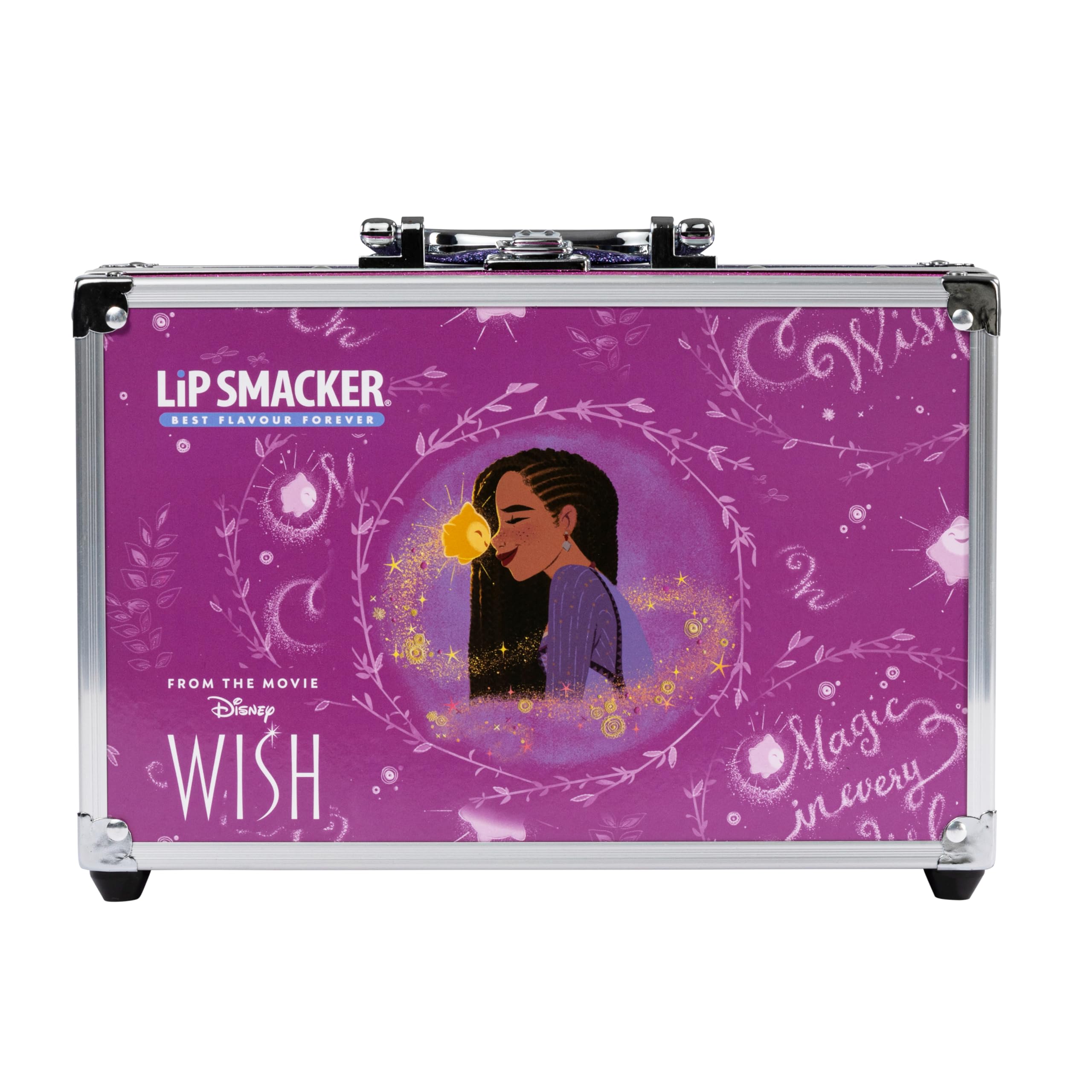 Lip Smacker Disney Wish Makeup Traincase for Kids, Multicolor Plastic Cosmetic Case with 20 Lip Glosses, 20 Eyeshadows, 2 Nail Polishes & Accessories 7