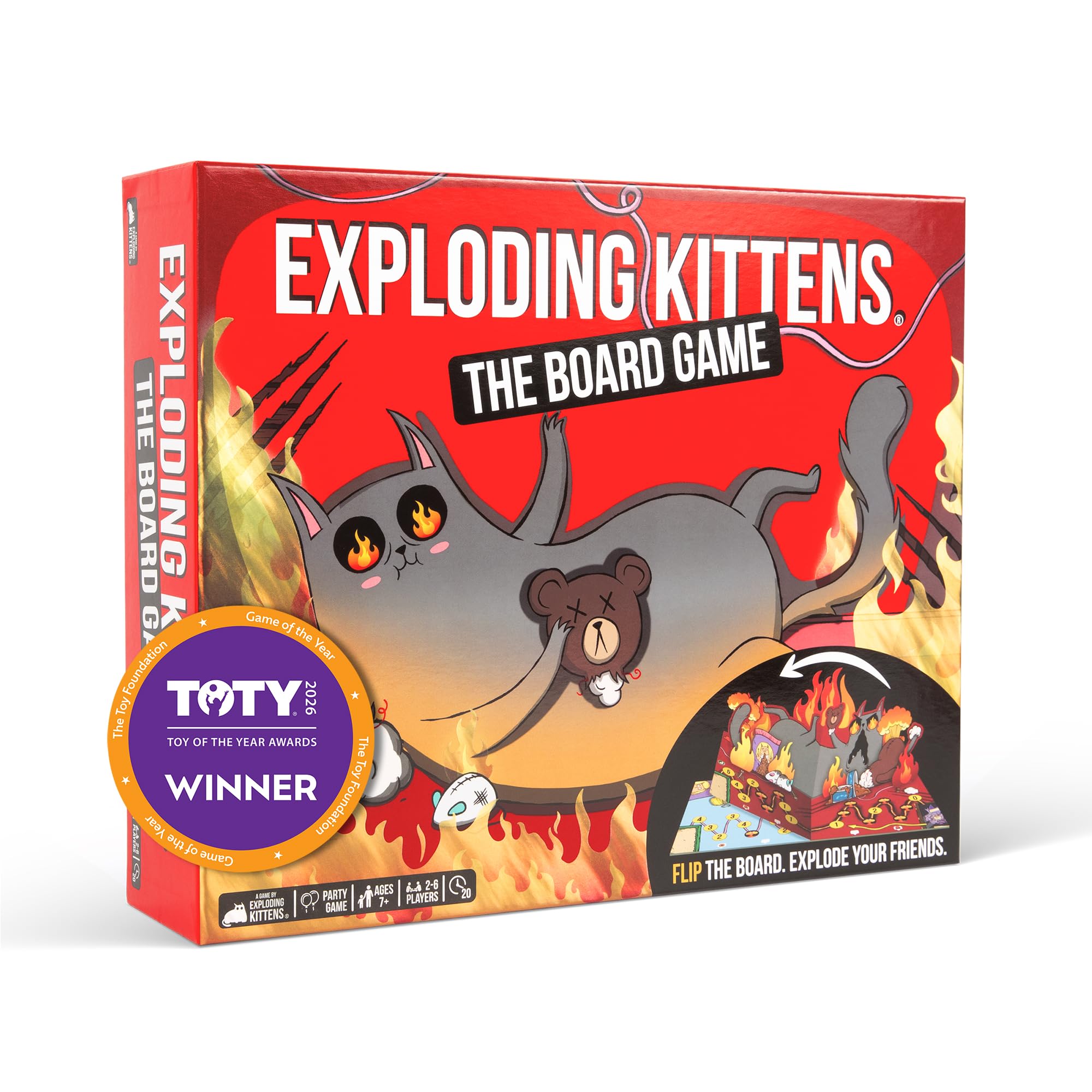 Exploding Kittens Anniversary Edition Board Game - Pop-Up Board | 2-6 Players Ages 7+ 1