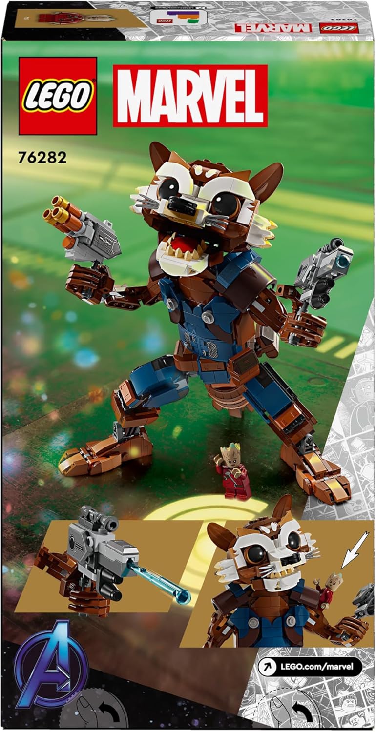 LEGO Marvel Rocket & Baby Groot Buildable Action Figure Toy Set - 10+ 3