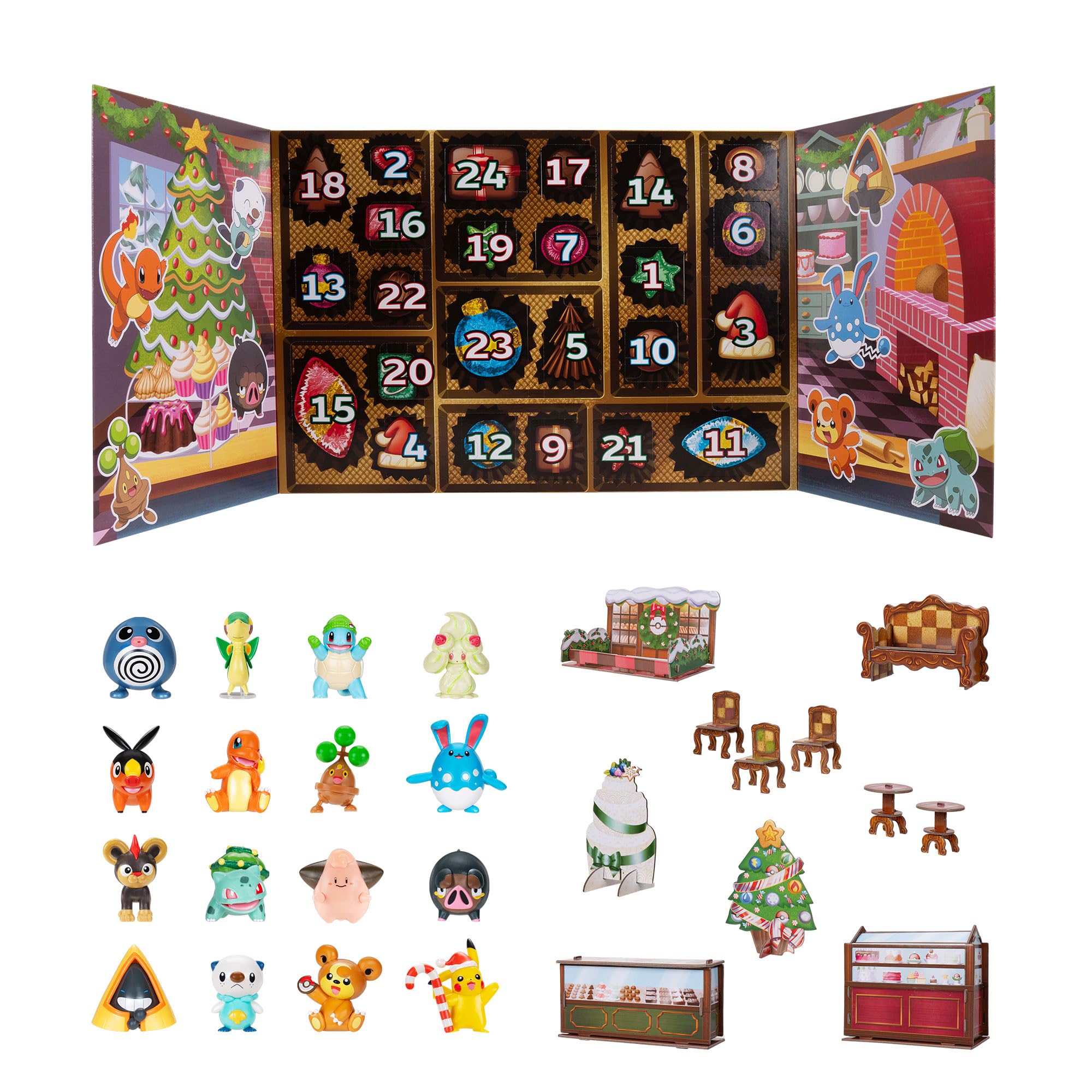 Pokémon Holiday Calendar 2025 - 24-Day Countdown with 16 Battle Figures & Accessories 1
