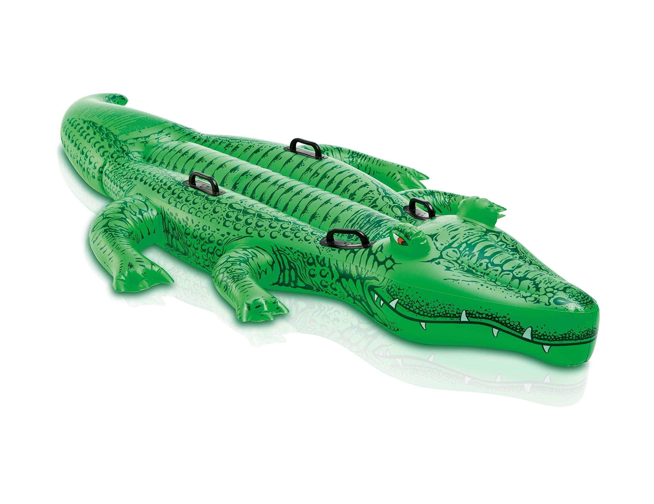 Intex Giant Gator Inflatable Ride-On Pool Toy - 78" L x 43" W | Max 88lb Capacity | Ages 3+ 1