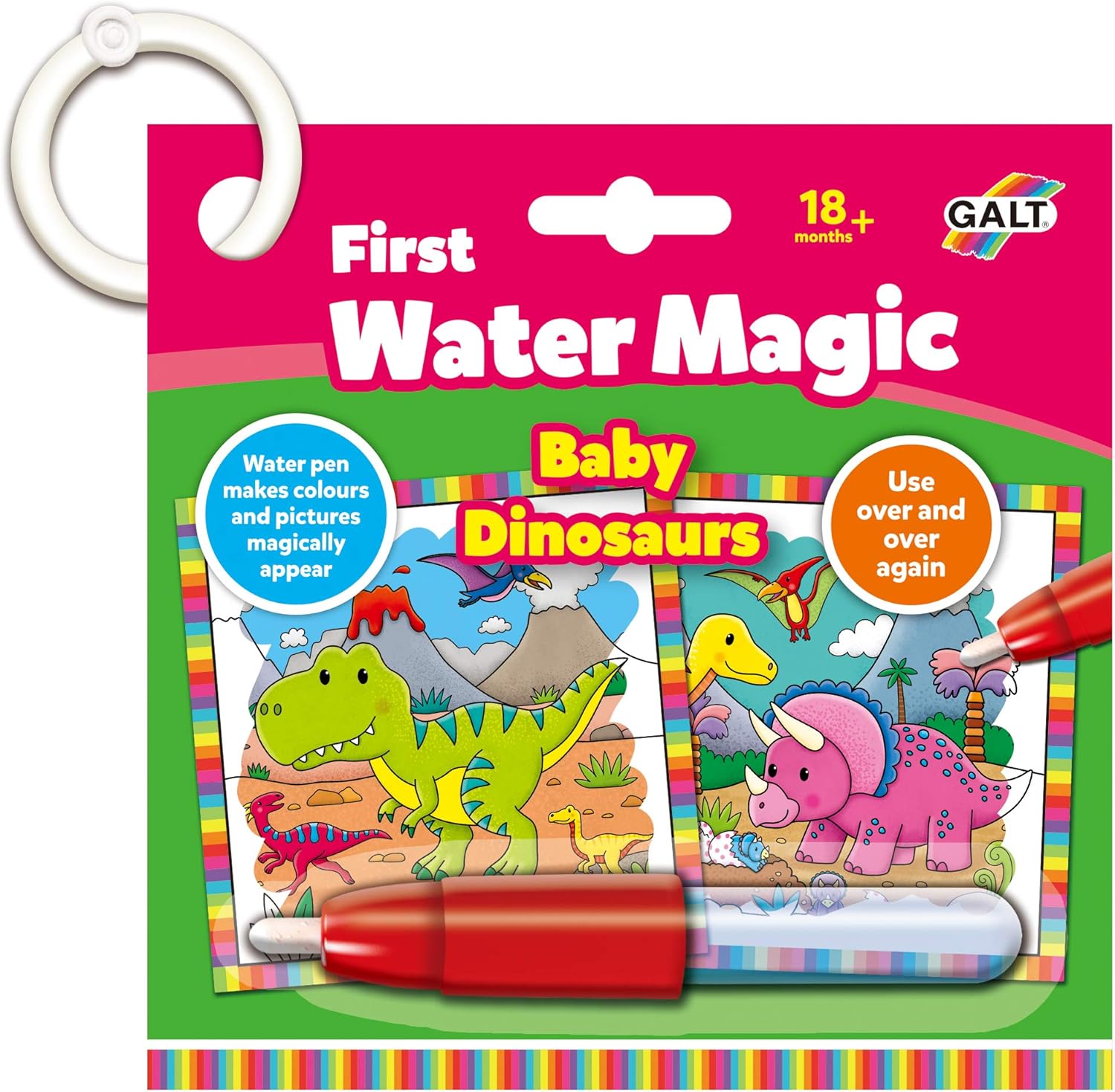 Galt First Water Magic - Baby Dinosaurs Reusable Water Colouring Book for Toddlers 1