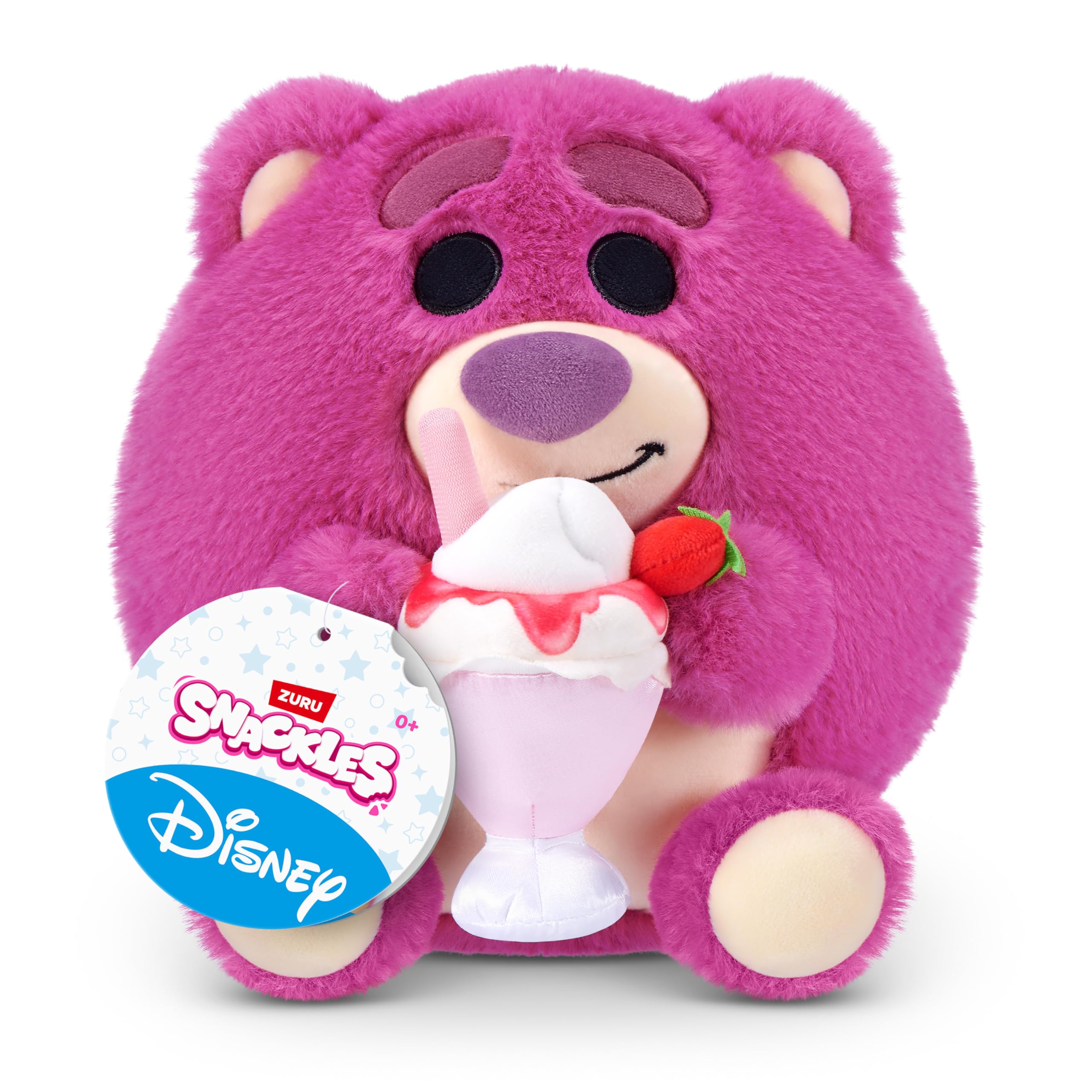 Snackles Disney 8-Inch Plush Toy - Lotso & Strawberry Smoothie | Polyester | Unisex Children 1