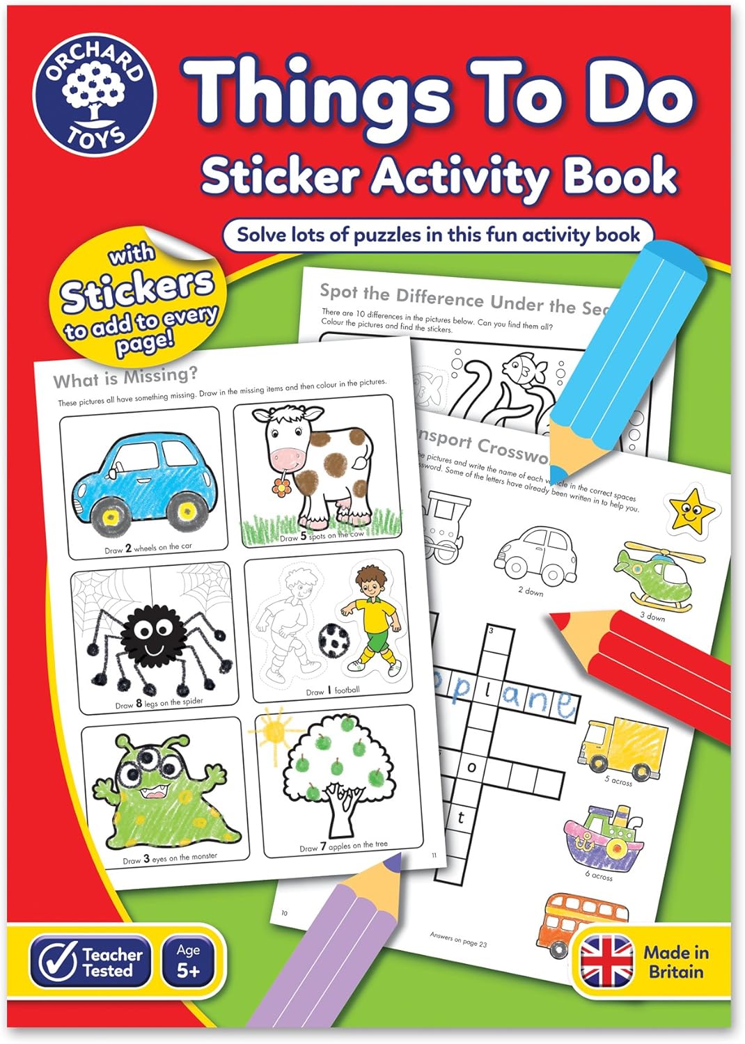 Orchard Toys Things To Do Sticker Colouring Book - Educational Activity Book with Stickers for Ages 5+ 1