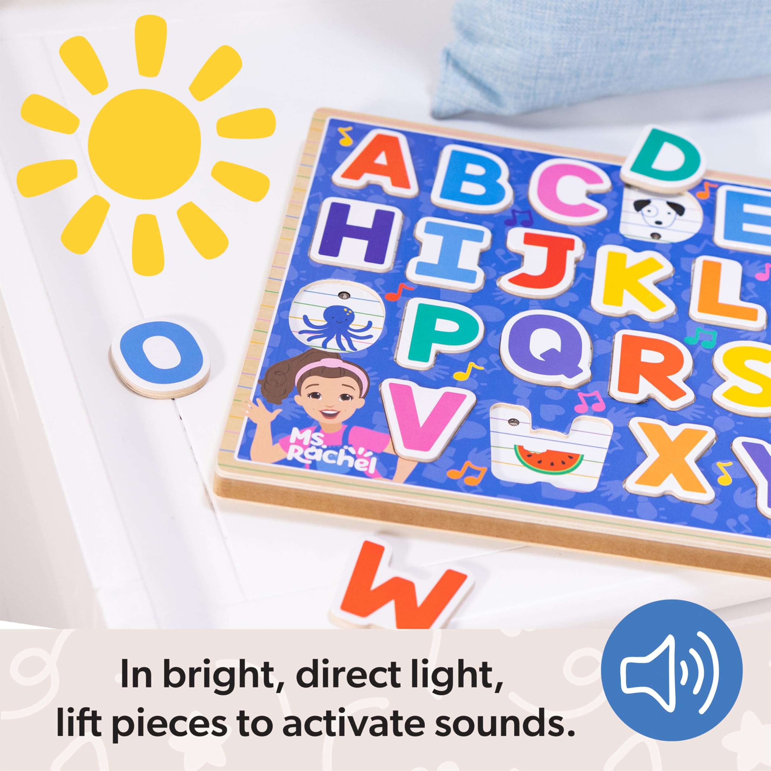 Melissa & Doug Ms Rachel Wooden Phonics Alphabet Sound Puzzle - 26 Pieces, Ages 2+