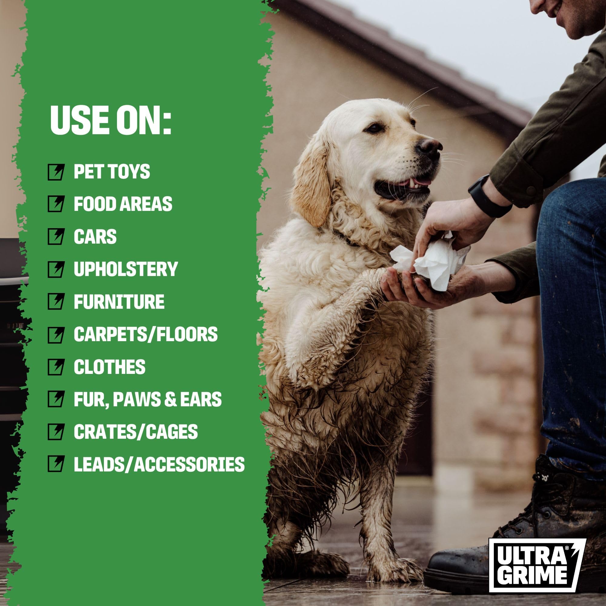 UltraGrime Pet Cleaning Wipes - 80 Extra Large Wipes for Dogs & Cats | Cosmetic Grade Ingredients 3