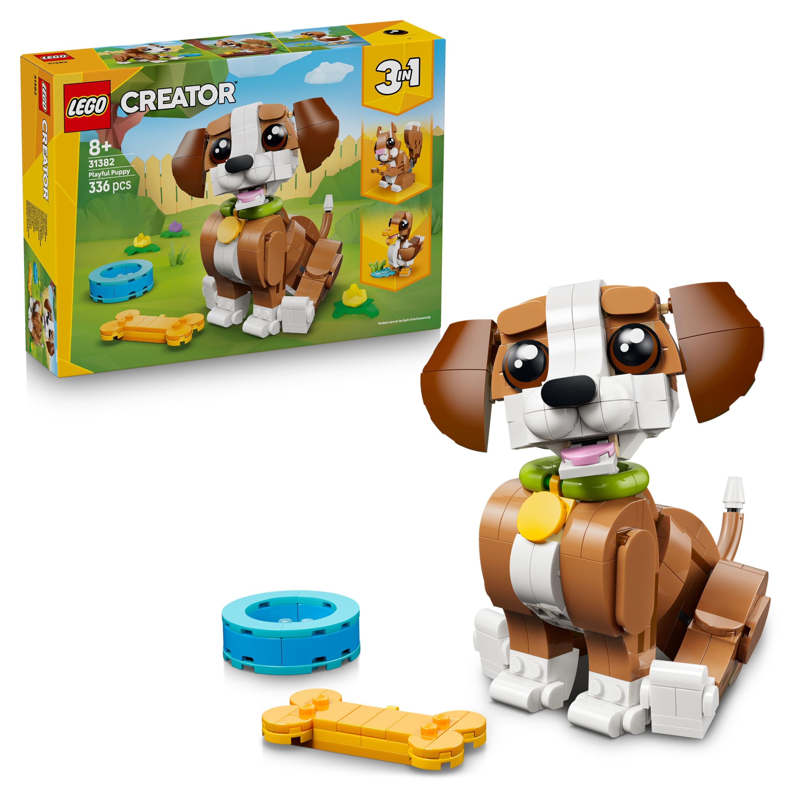 LEGO Creator 3in1 Cute Animals: Playful Puppy Dog Toy Set 31382 | Ages 8+