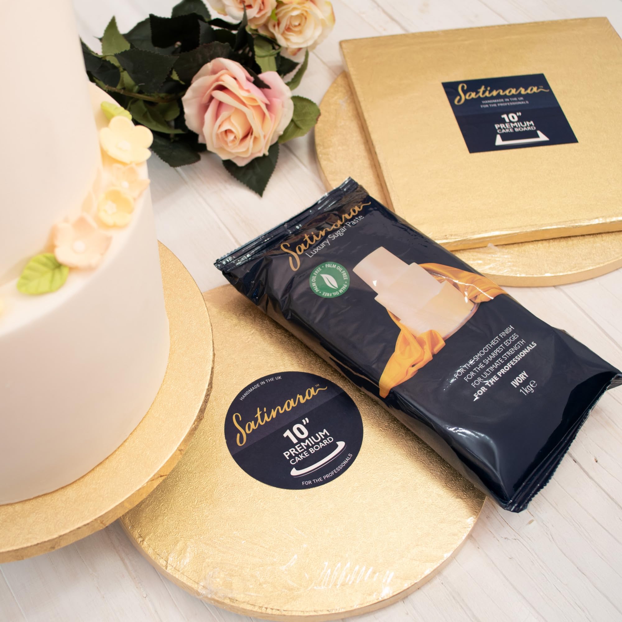 Satinara Luxury Ivory Sugar Paste - Palm Oil Free | 1kg Pack | Vegan & Vegetarian 2