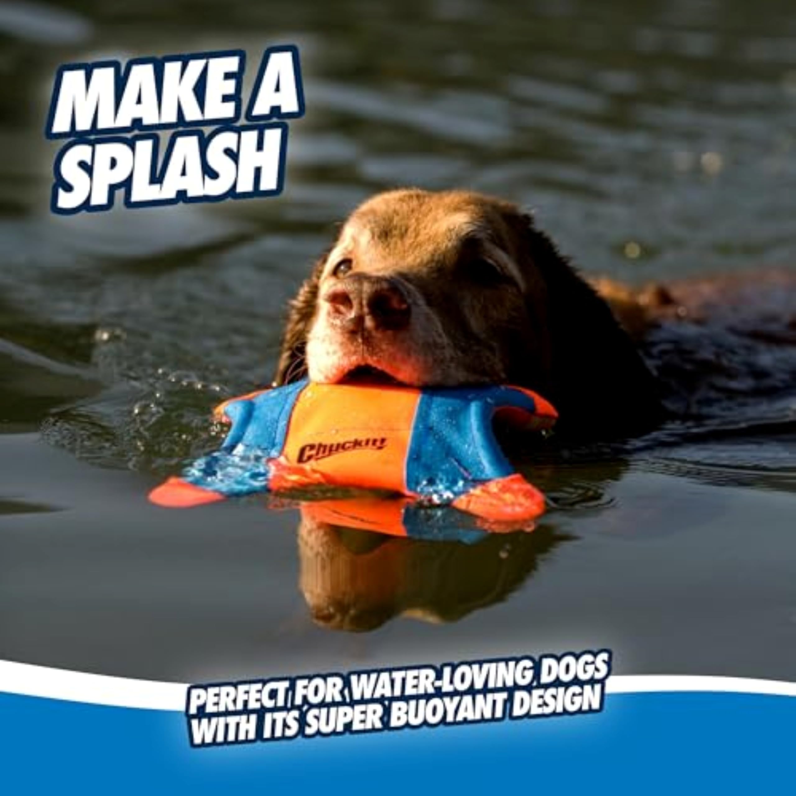 Chuckit! Flying Squirrel Dog Toy - Floating, Glow-in-the-Dark, Medium (10 in) 5