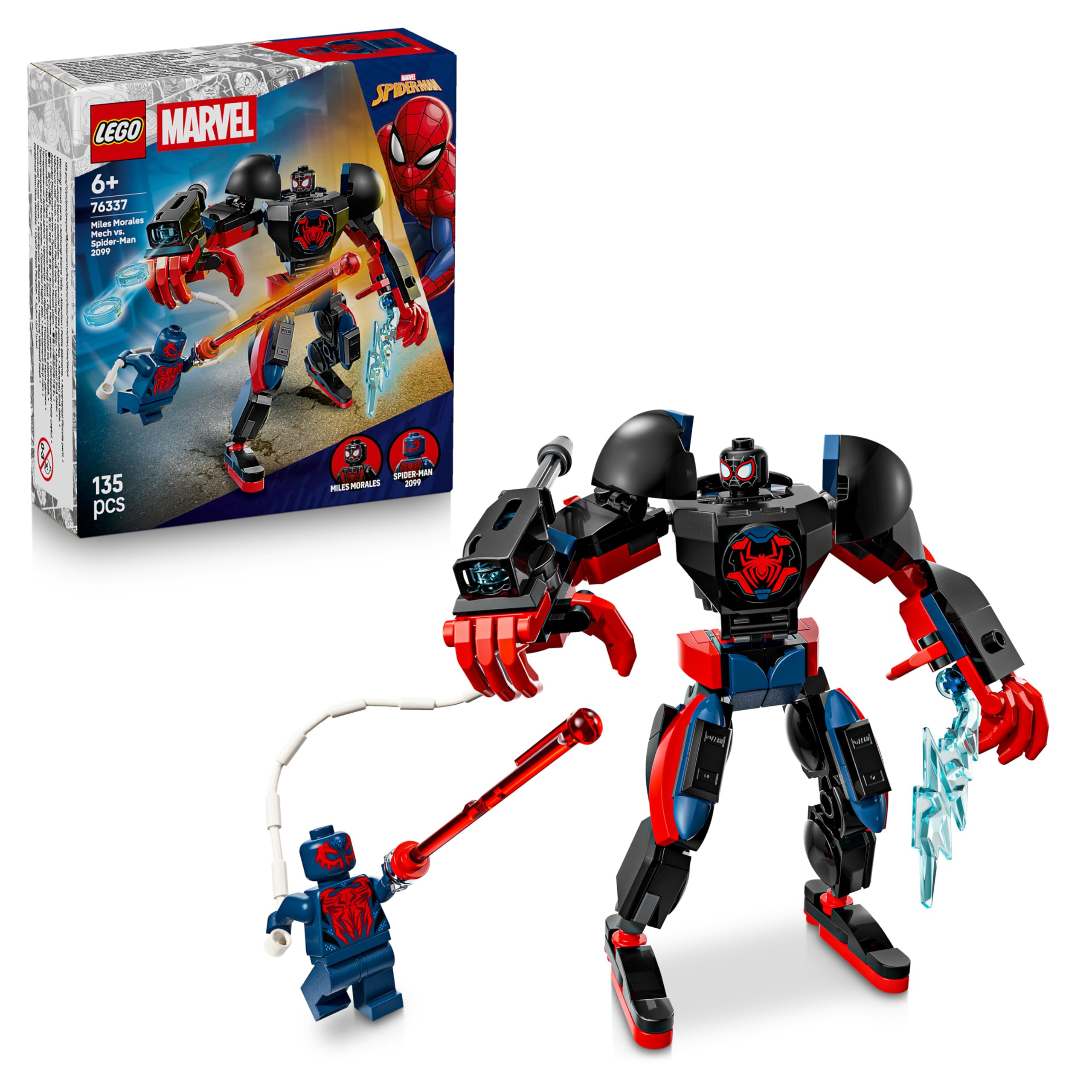 LEGO Marvel Miles Morales Mech vs. Spider-Man 2099 Building Set | Ages 6+ 1