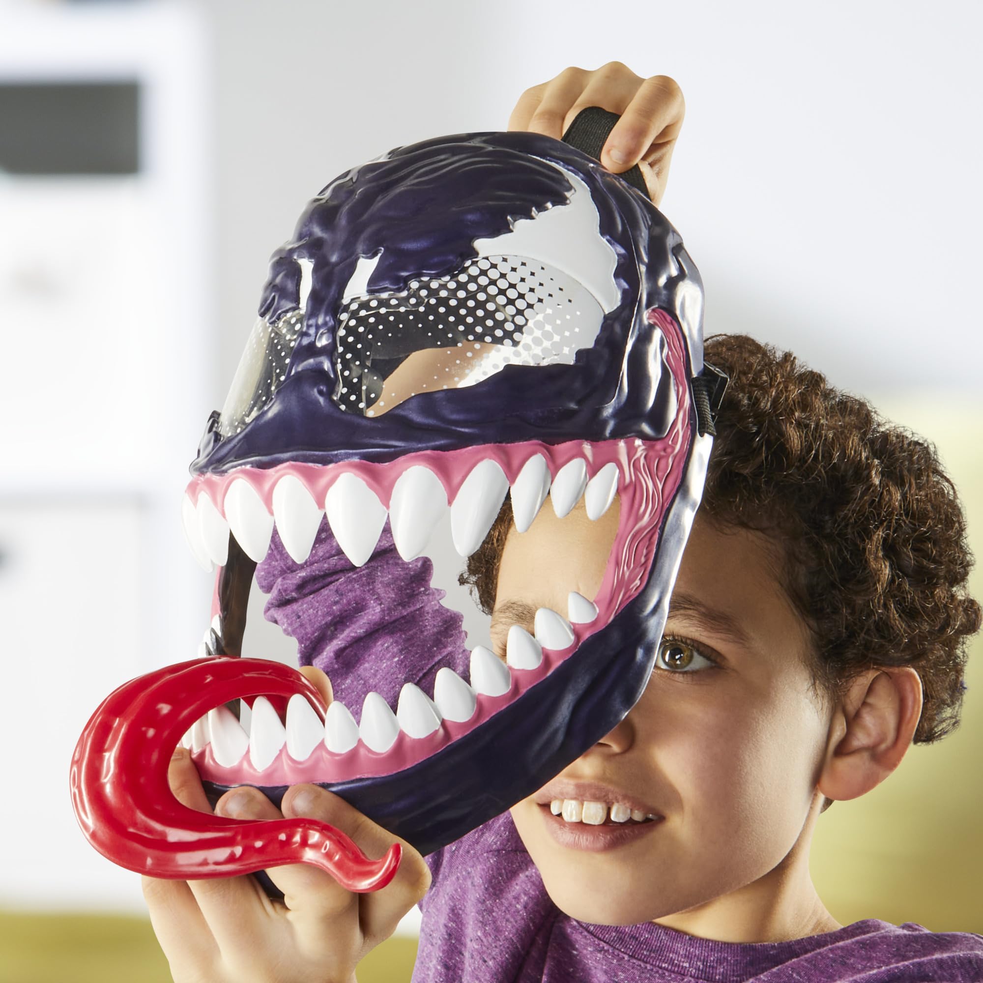 Marvel Venom Roleplay Mask - Creepy Movable Tongue Feature | Ages 5+ | Unisex 3