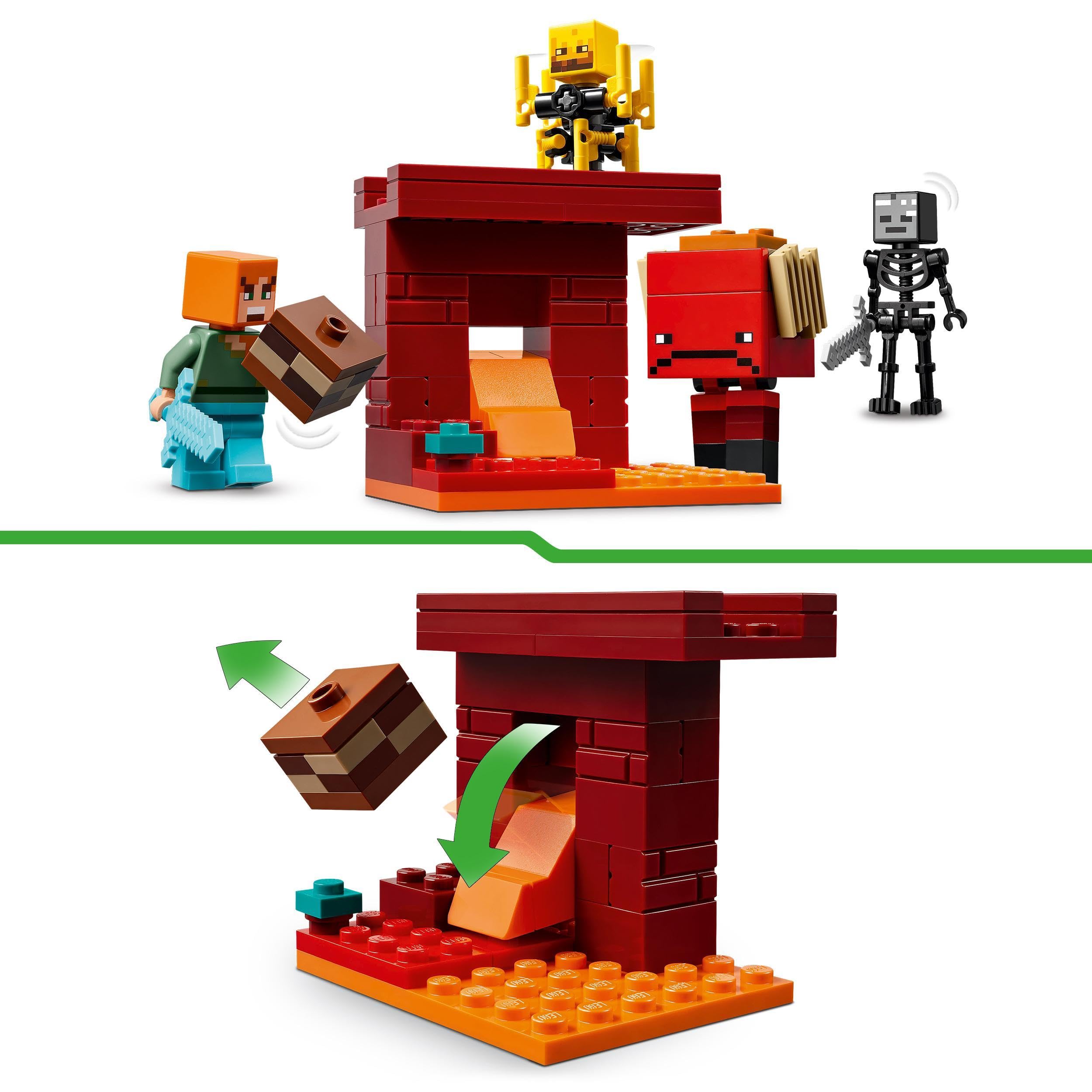 LEGO Minecraft The Nether Lava Battle Building Set - 99-Piece Playset with Alex Figure, Ages 6+ 3