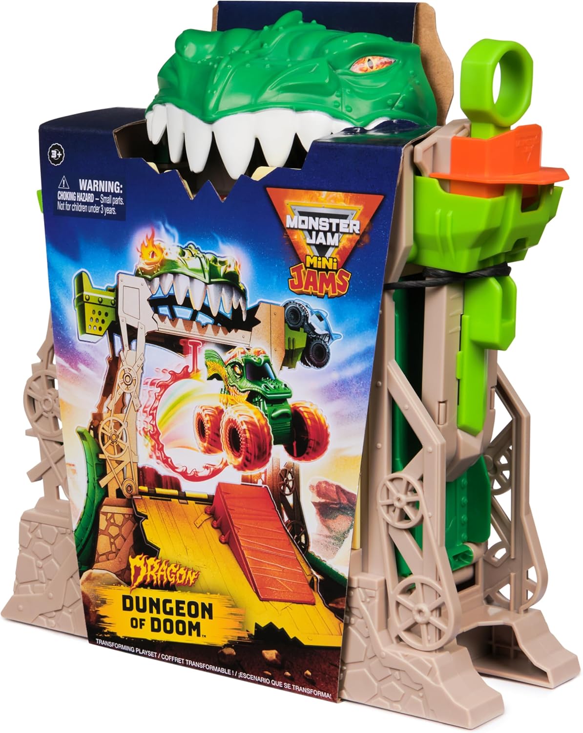 Monster Jam Dragon Dungeon of Doom Playset - Stunt Action with Exclusive Mini Jams Dragon Truck 5