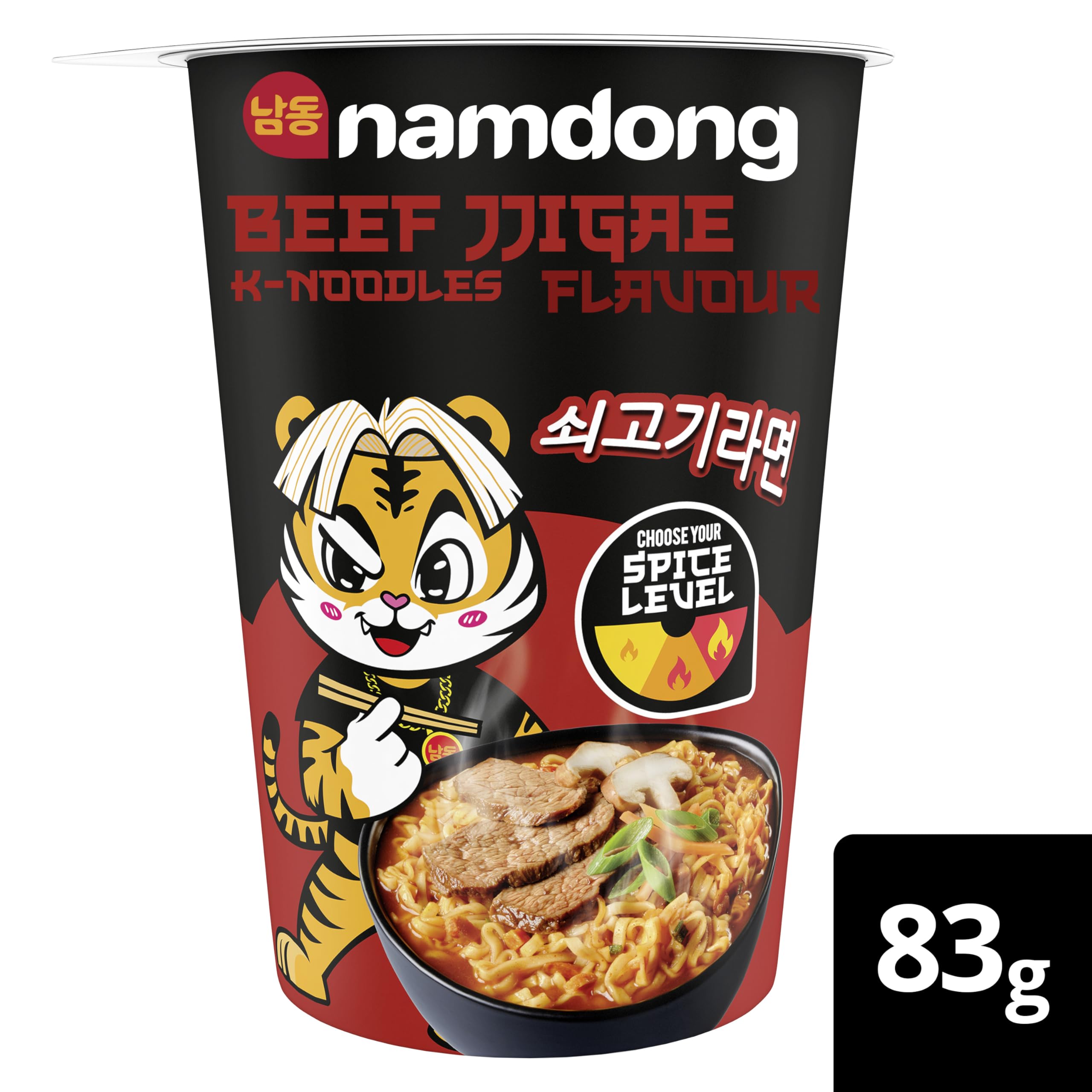 Namdong Beef Jjigae Noodle Pot - Korean Instant Noodles with Spicy Chilli Sachet 8