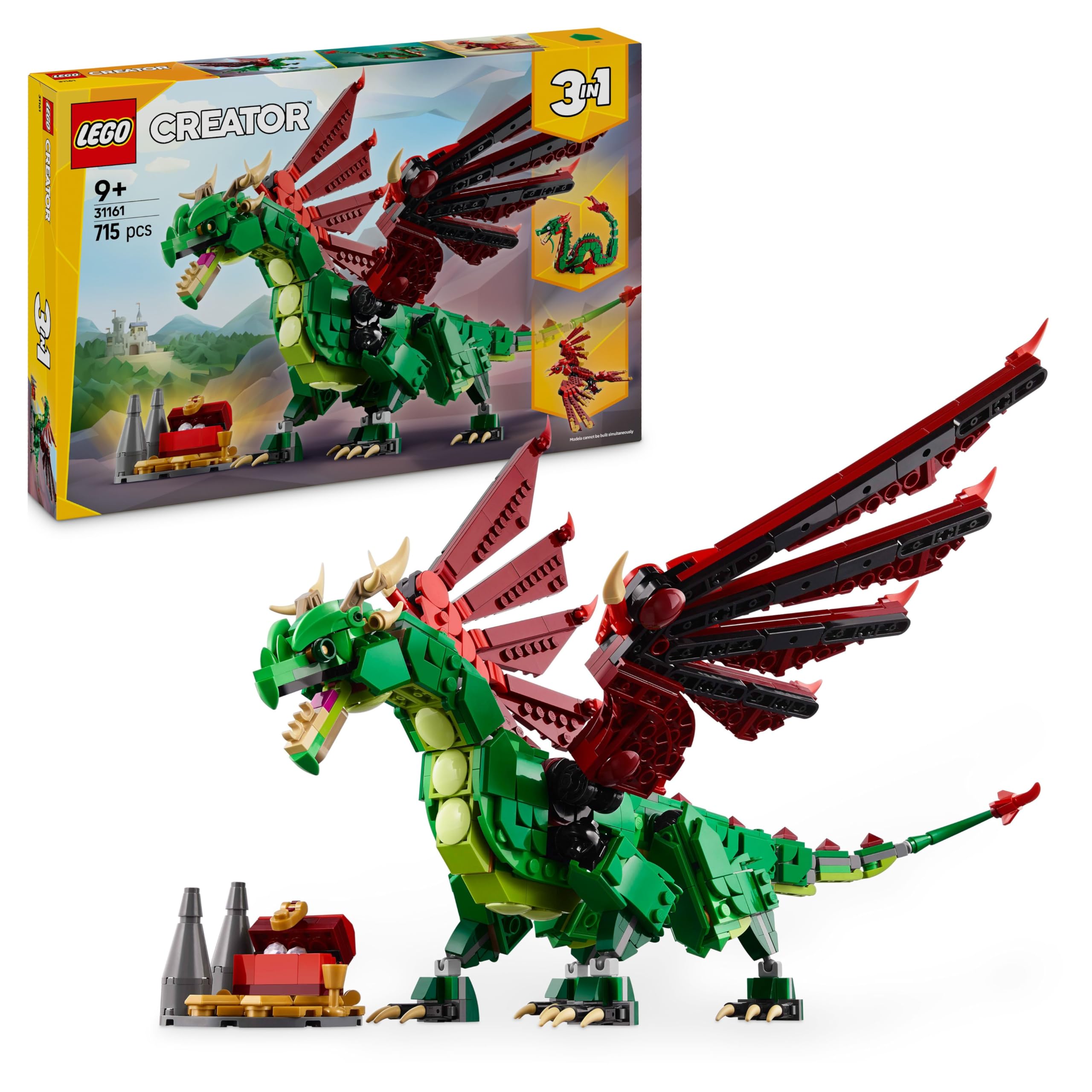 LEGO Creator 3in1 Medieval Dragon Toy - Build a Dragon, Sea Serpent or Phoenix | 715 Pieces 1