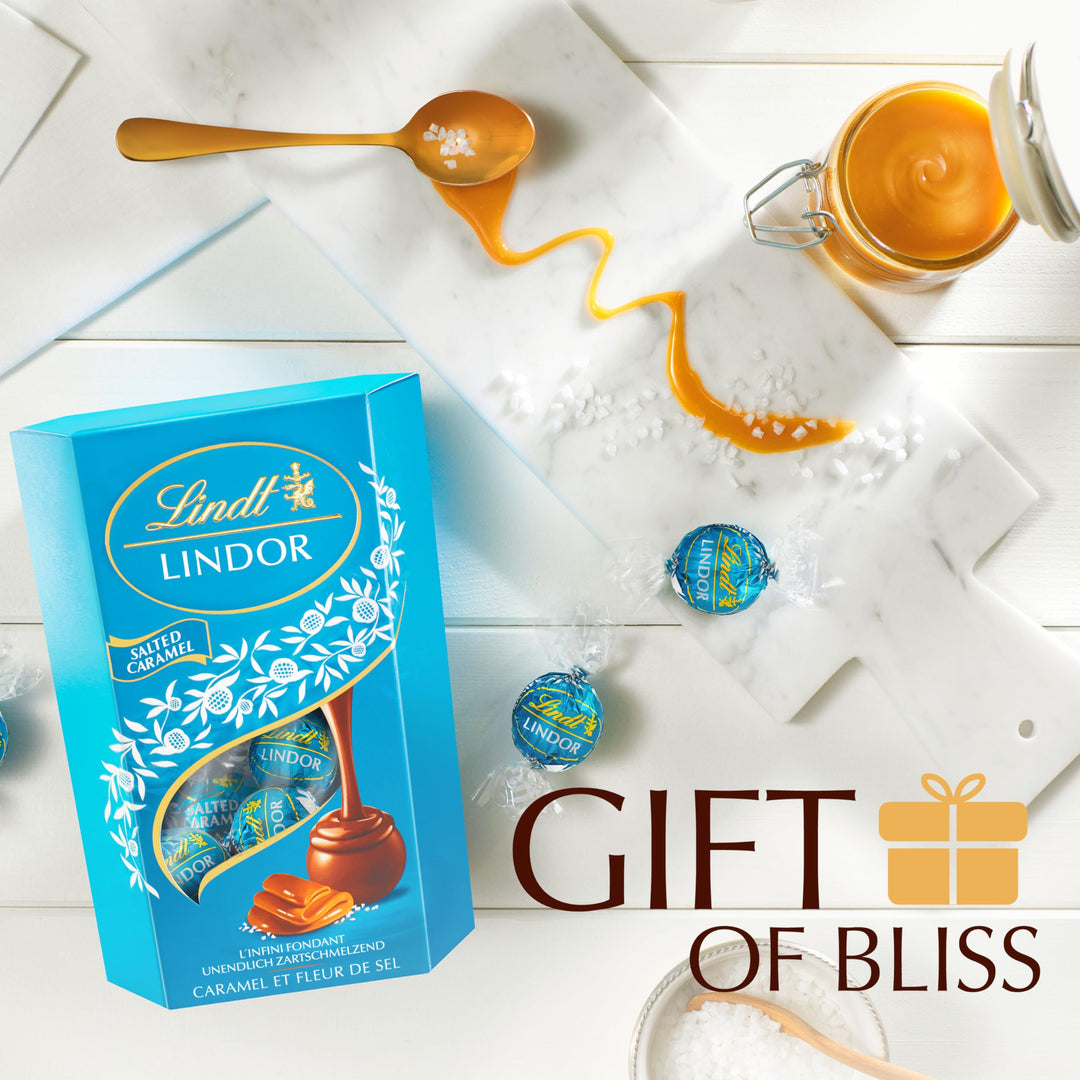 Lindt Lindor Salted Caramel Milk Chocolate Truffles - 200g Gift Box (Approx 16 Truffles)