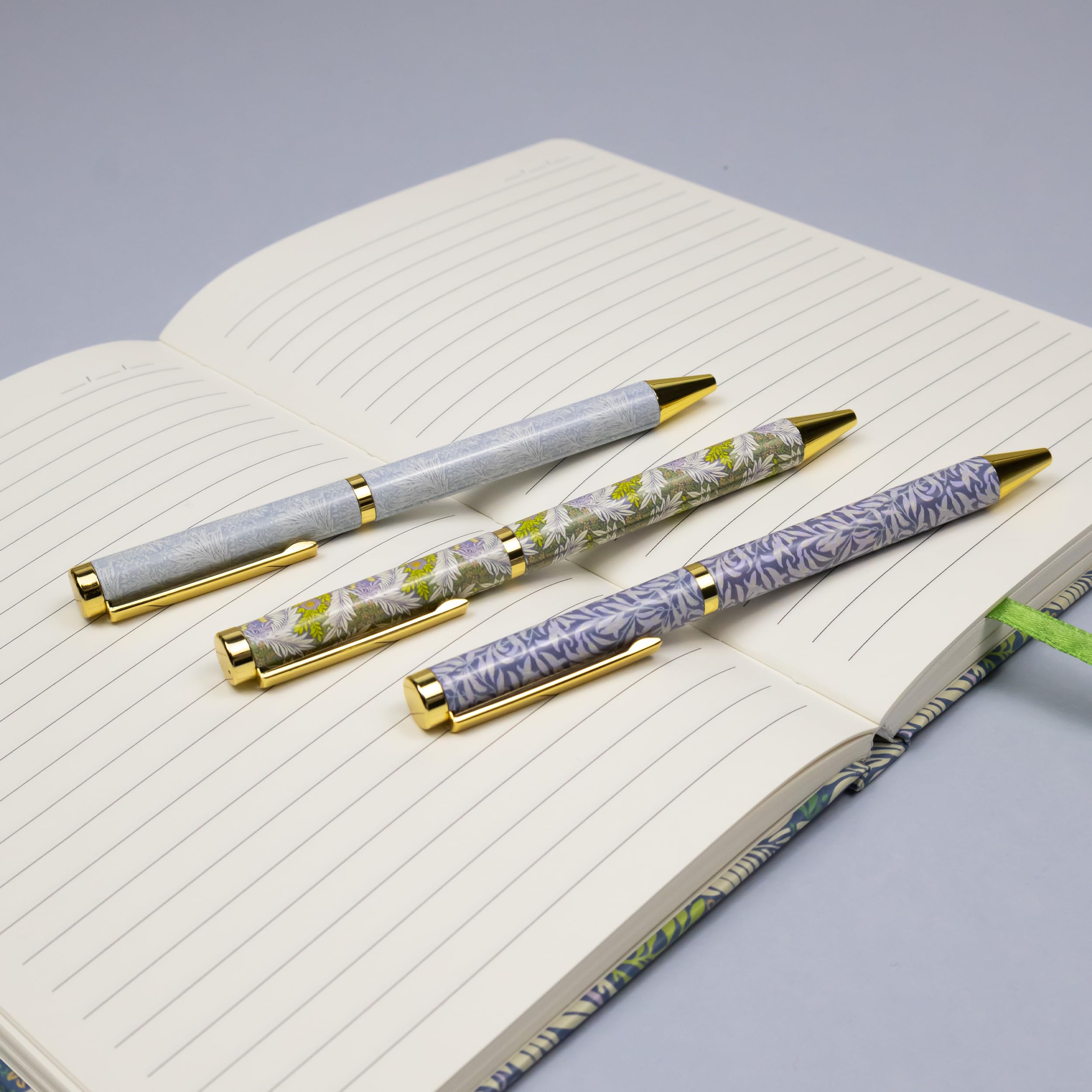 Robert Frederick William Morris Mixed Design Ballpoint Pens Set of 3 with Gift Box | Black Ink | 0.7mm Medium Point
