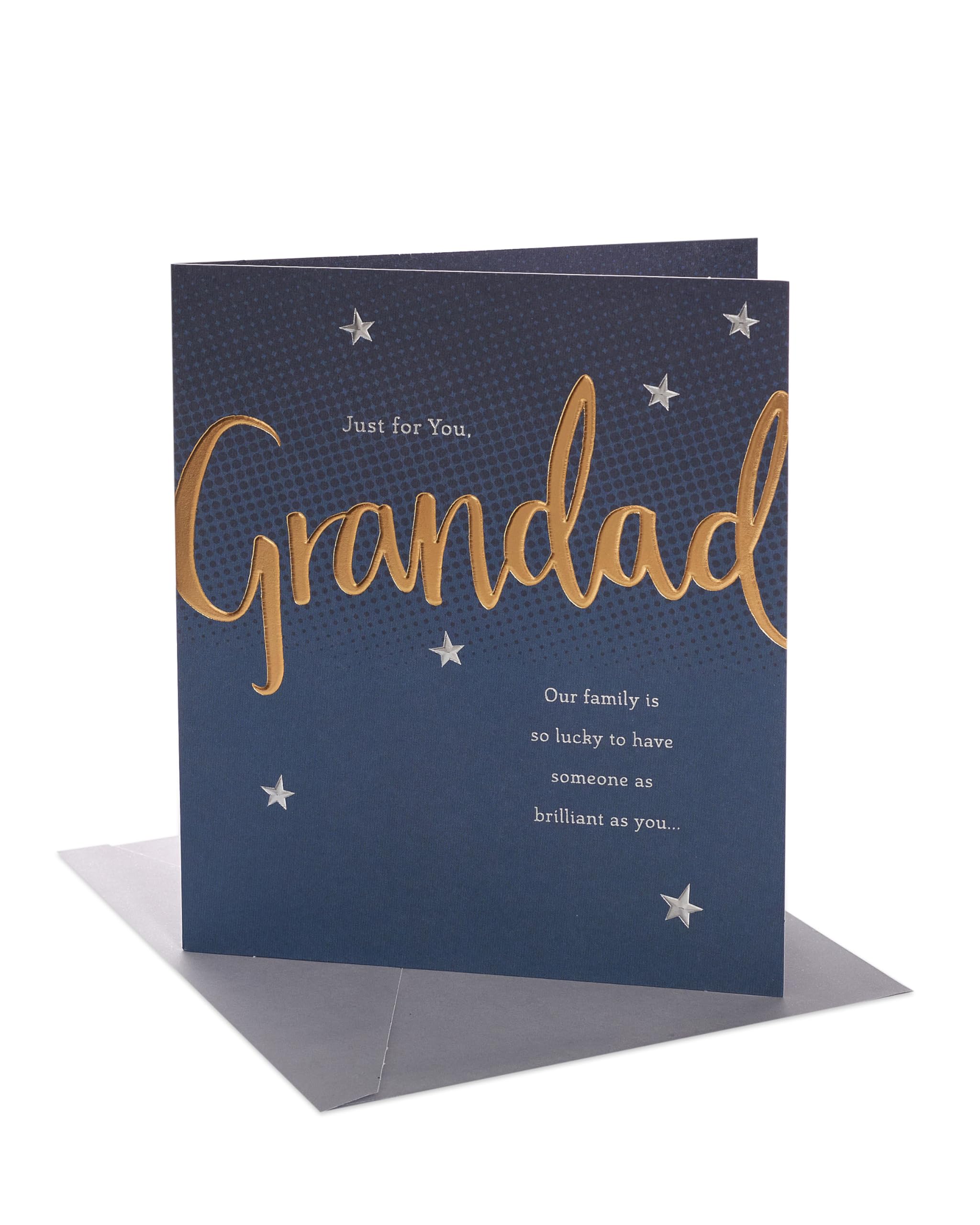 UK Greetings Grandad Birthday Card | Gold & Silver Foil Detailing | 165 x 190 mm 1