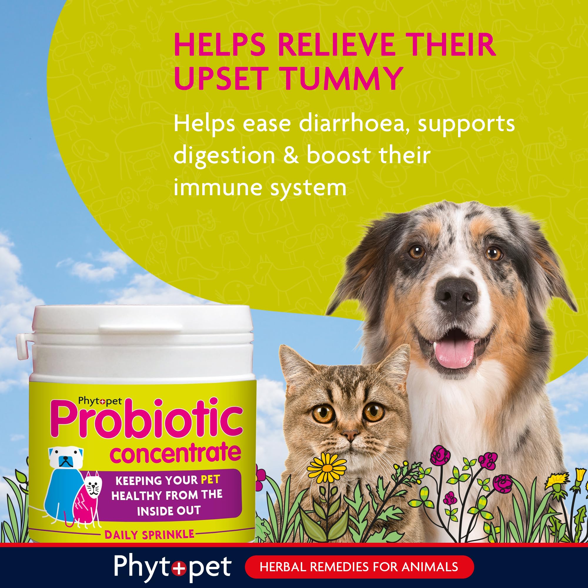 Phytopet Probiotic Concentrate - All Natural Gut Health Powder for Dogs & Cats | 100g