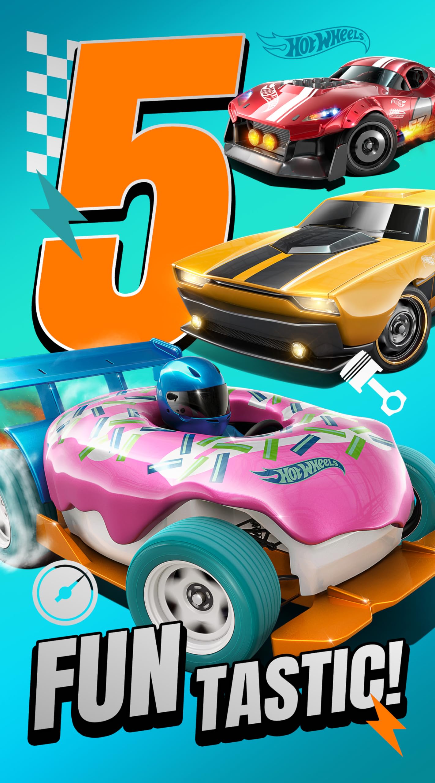 Danilo Promotions LTD Hot Wheels Birthday Card for Age 5 | Standard Size | Funny Design 1
