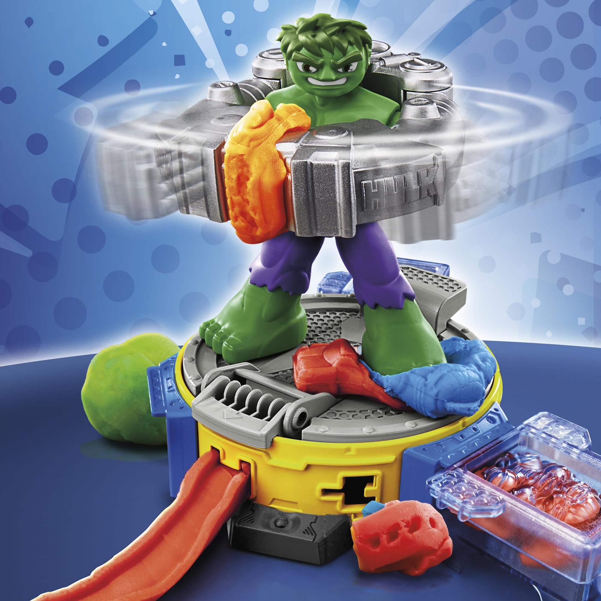 Play-Doh Marvel Hulk Smash & Squish Playset - Action Figure with Power Suit for Kids 4+ 4