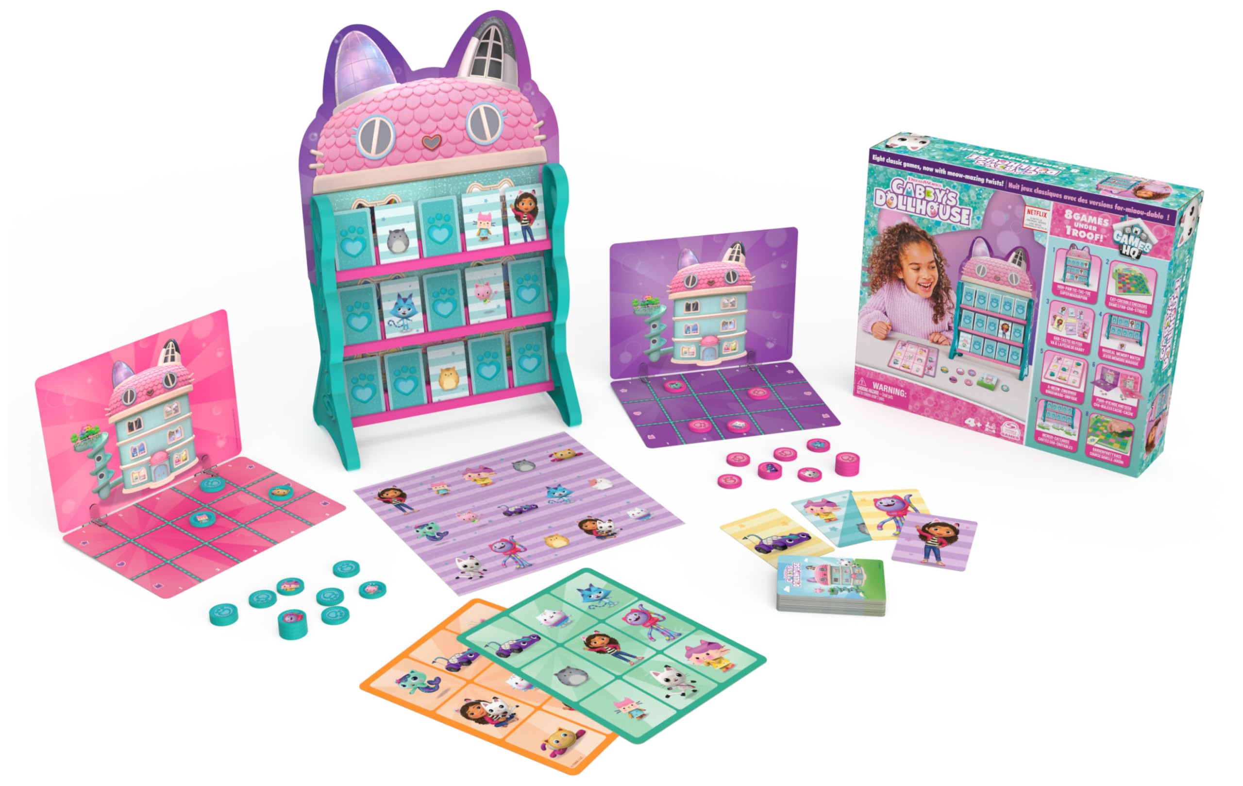 Spin Master Games Gabby’s Dollhouse Games HQ Board Game 9