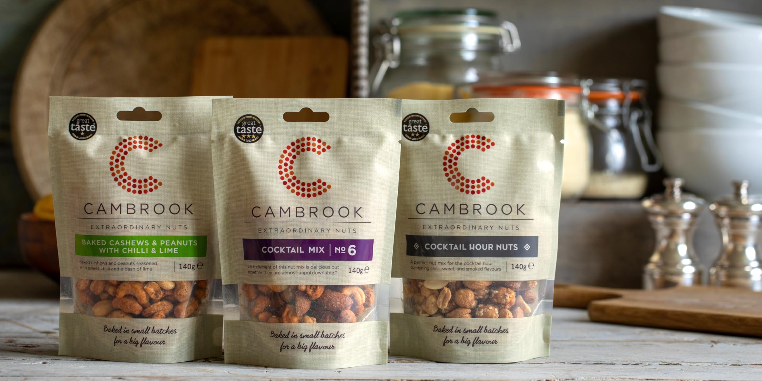 Cambrook Baked Cashews & Peanuts with Chilli & Lime - 140g Bag 4