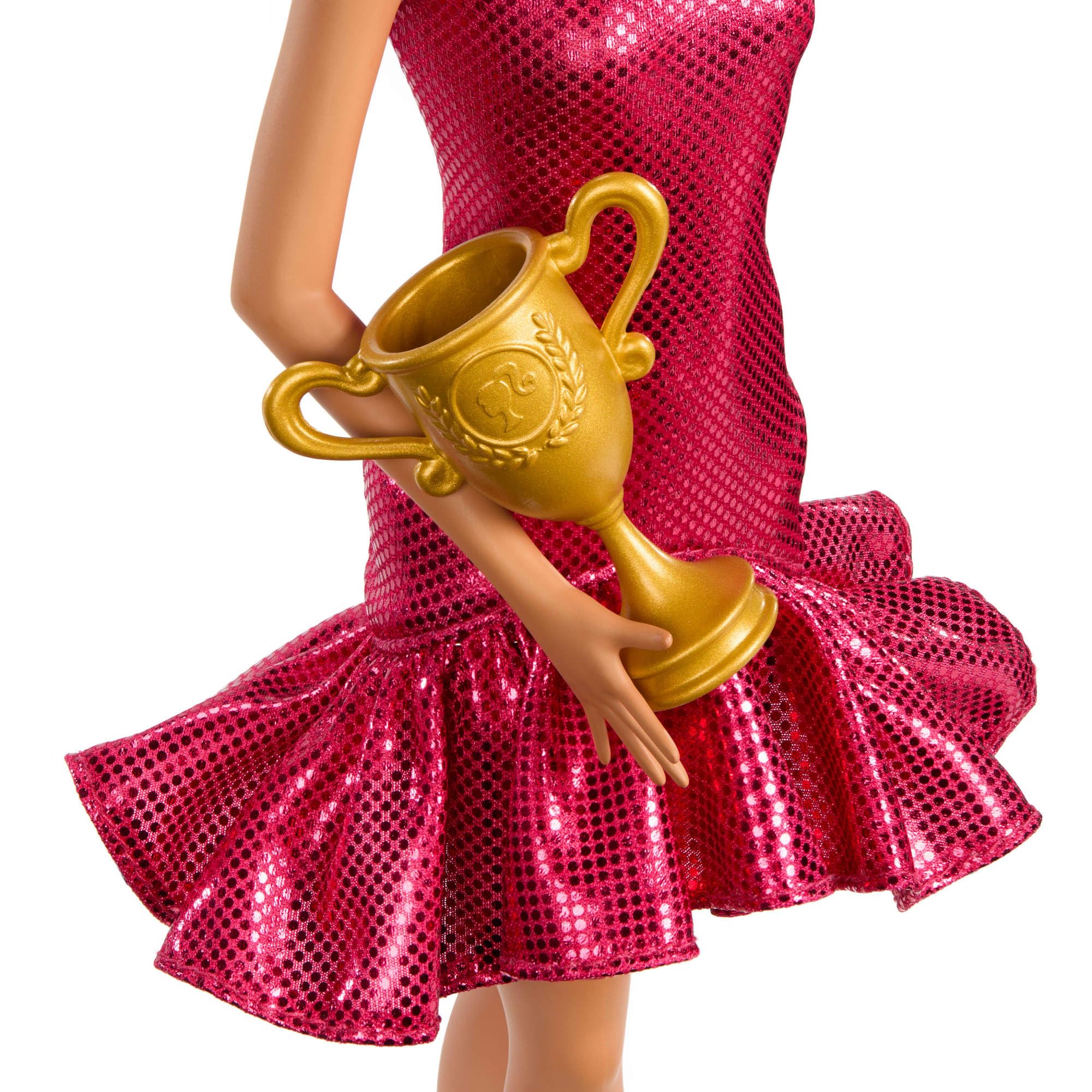 Barbie Ballroom Dancer Fashion Doll with Red Ruffle Dress & Trophy - Imaginative Role Play for Kids 3+ 6