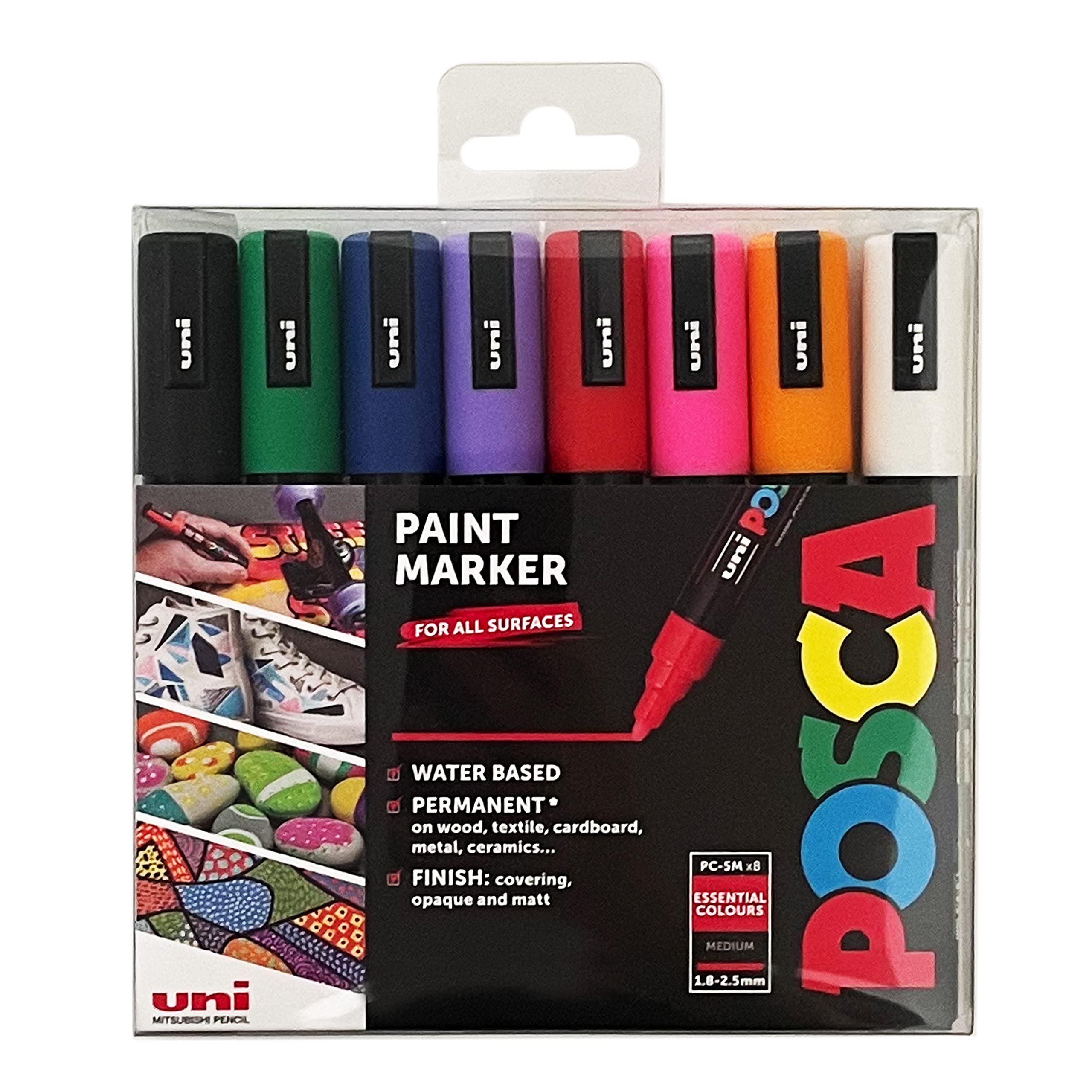 Posca Pens PC-5M Medium Acrylic Felt Tip Coloured Permanent Paint Markers f 1