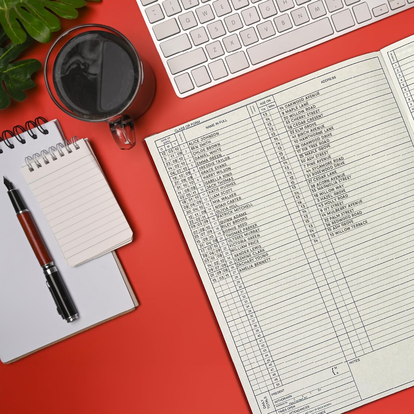Exacompta Guildhall Attendance Register E100Z | 24 Pages | Red Manilla Cover | 326x205 mm 4
