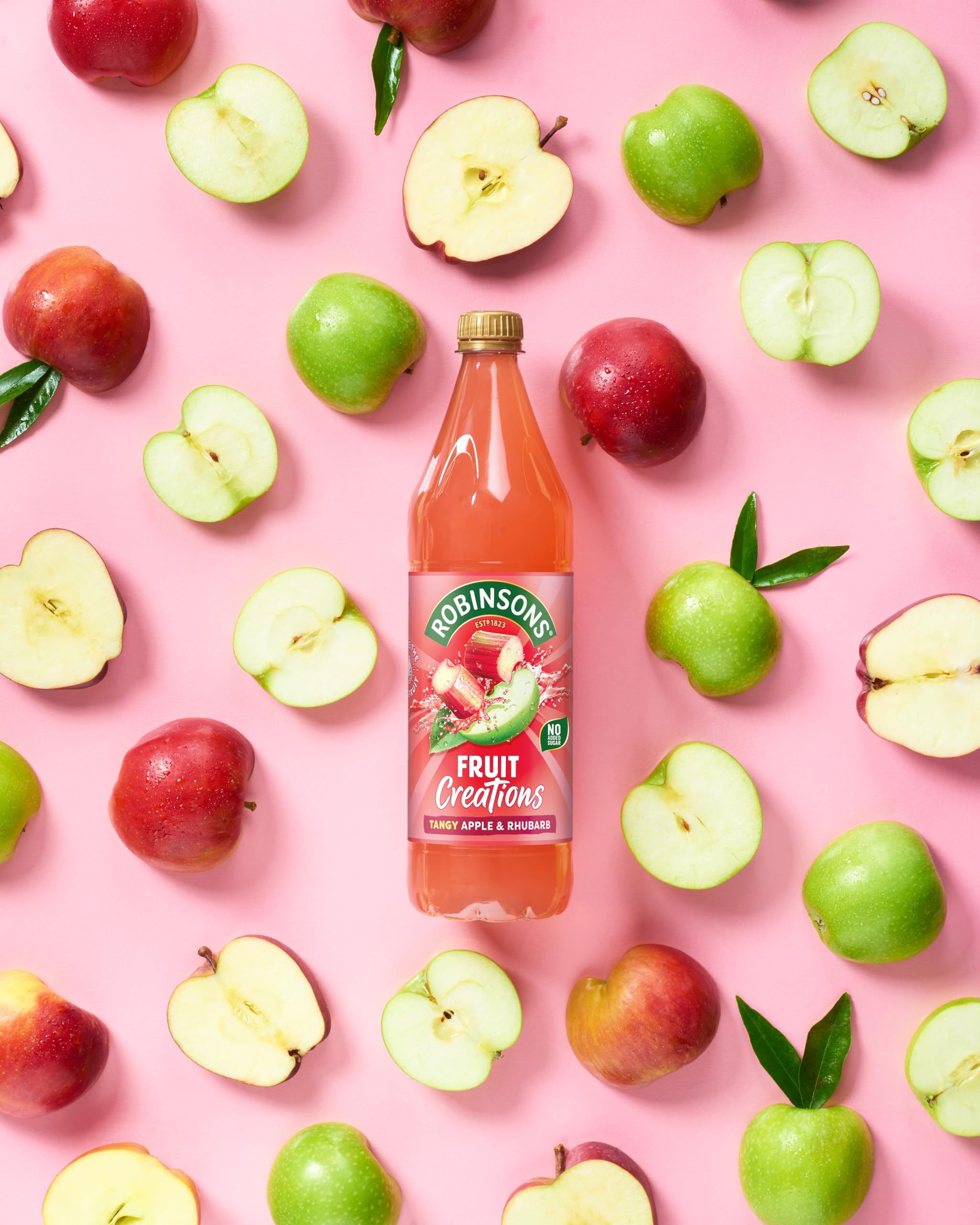 Robinsons Fruit Creations Tangy Apple & Rhubarb Squash - No Added Sugar | 1L 4