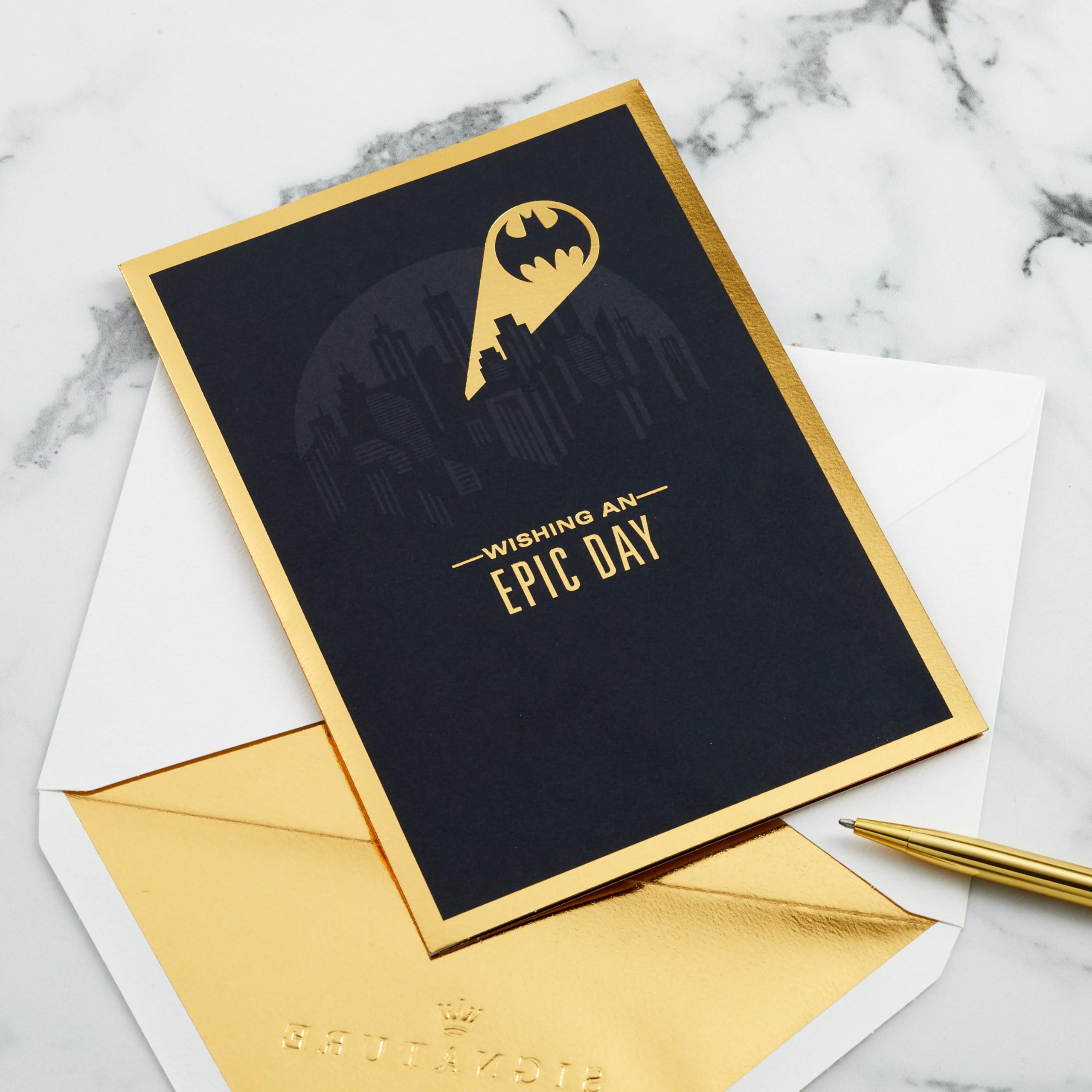 Hallmark Batman 3D Pop-Up Seasonal Card with Gold Foil Details | Birthday, Father's Day 6