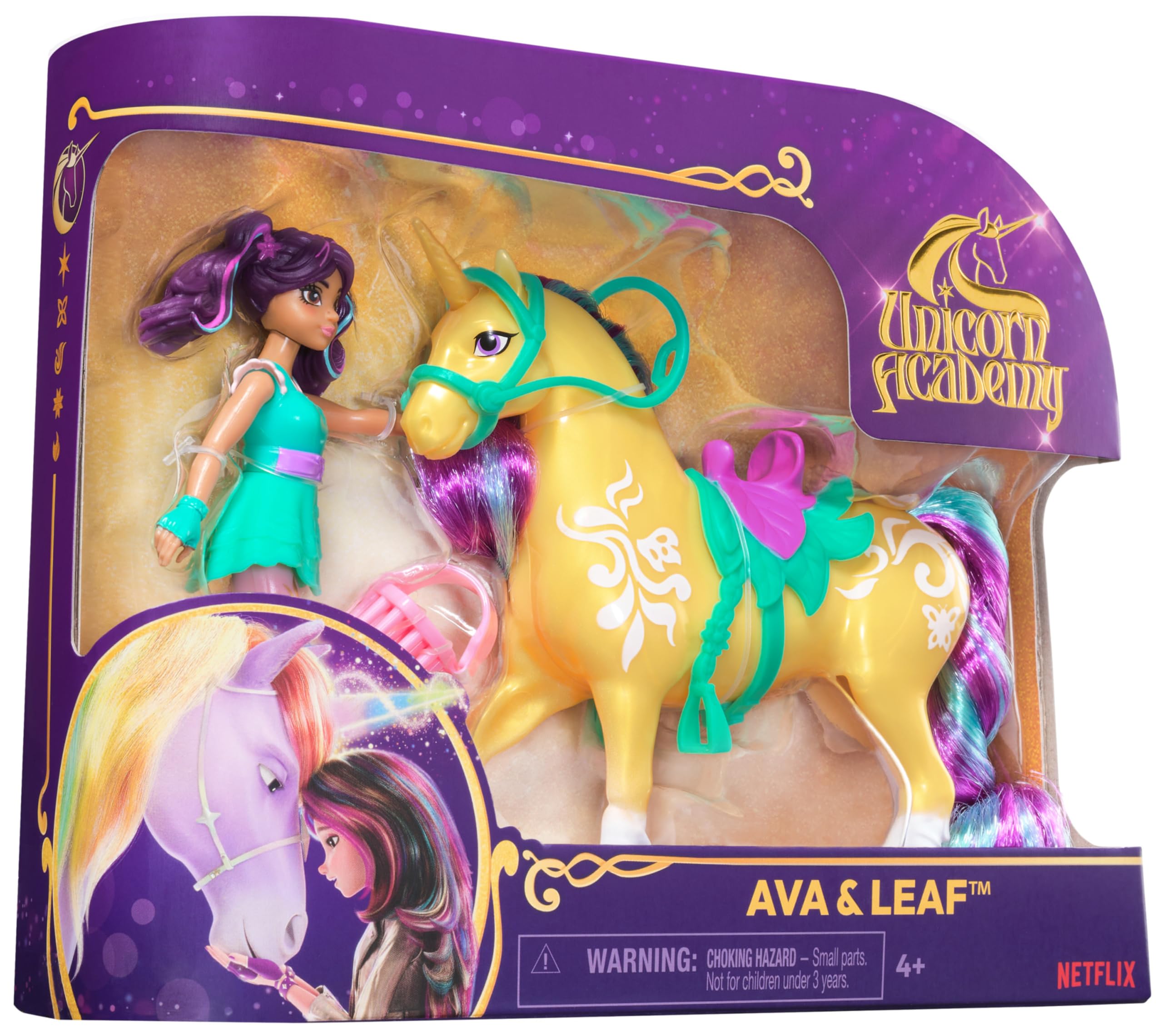 Unicorn Academy Ava & Leaf Doll Set with 2 Riding Accessories and Hair Styling Tool | Ages 4+ 8