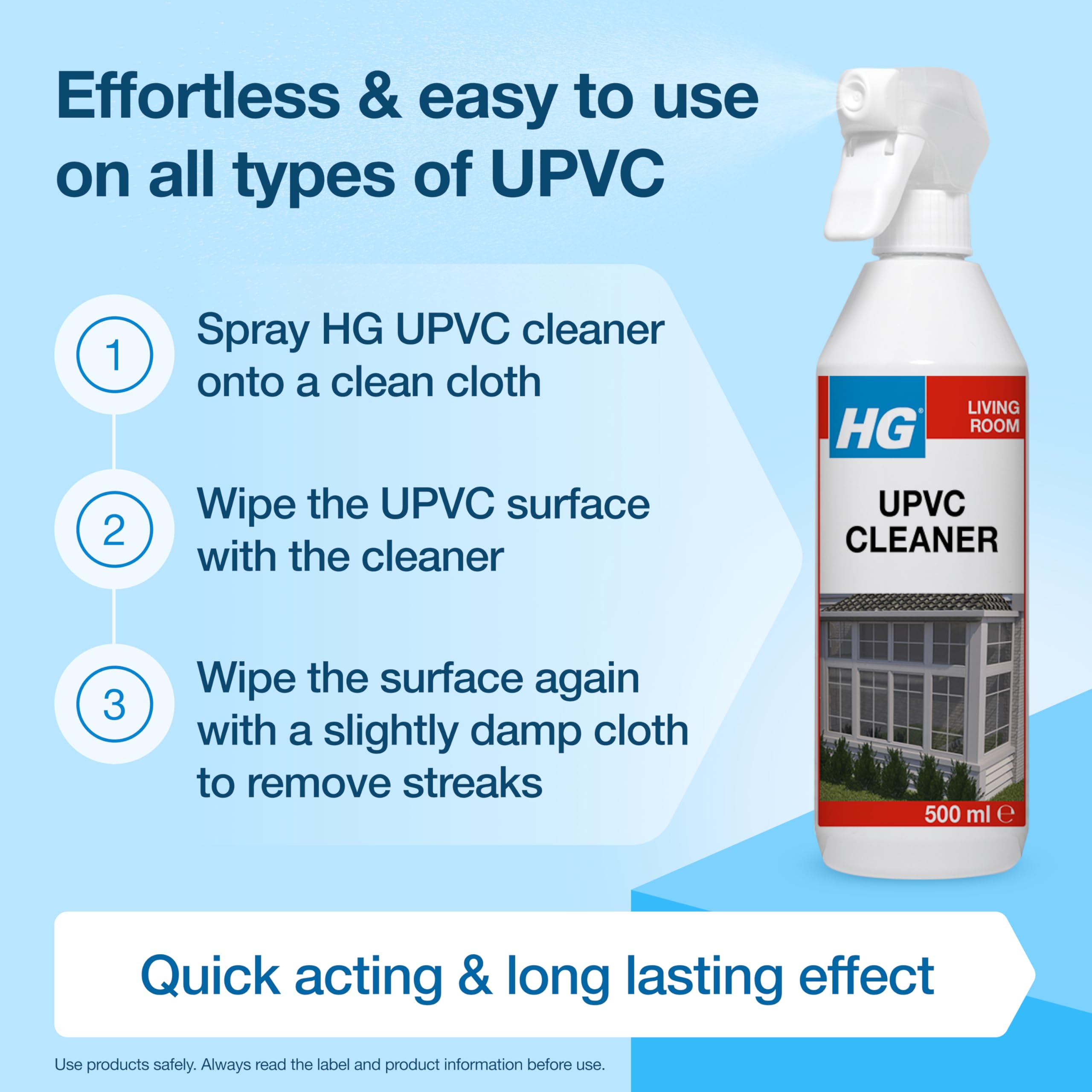 HG UPVC Powerful Cleaner - Quick & Easy for Doors & Window Frames | 500 ml Liquid 4