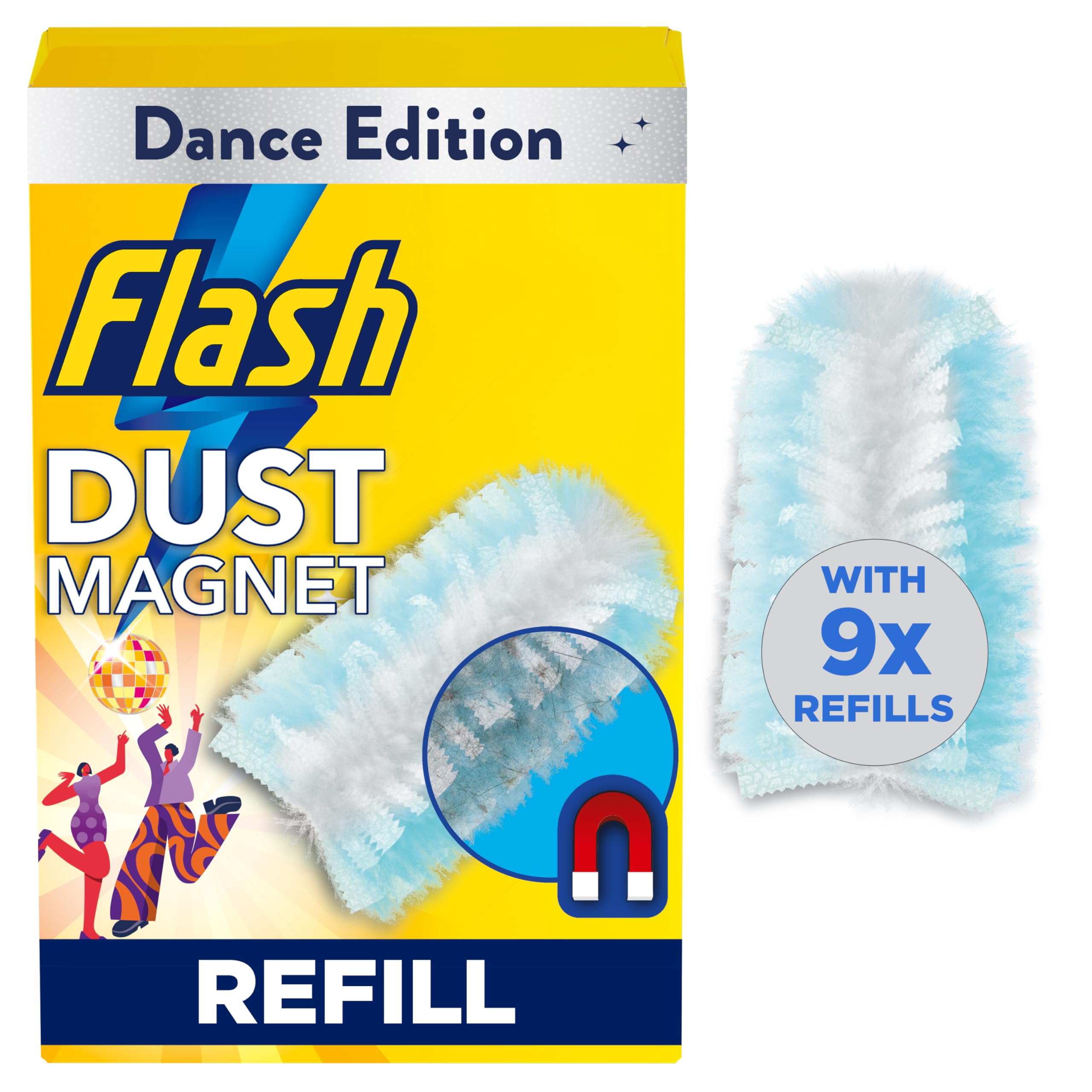 FLASH Dust Magnet Duster Refills - Traps 3x More Dust | 9 Count | Yellow 1
