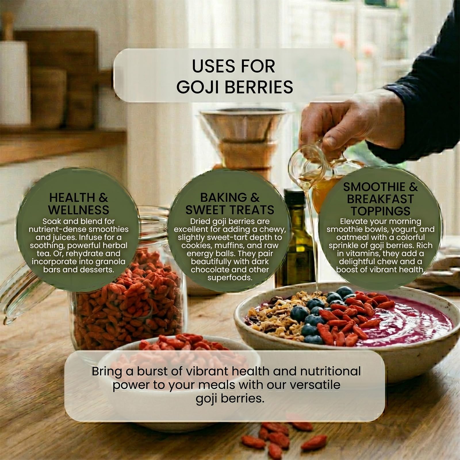 Minton & Donello Goji Berries - Sweet & Nutritious Dried Fruit Snack | 250g Pack 3