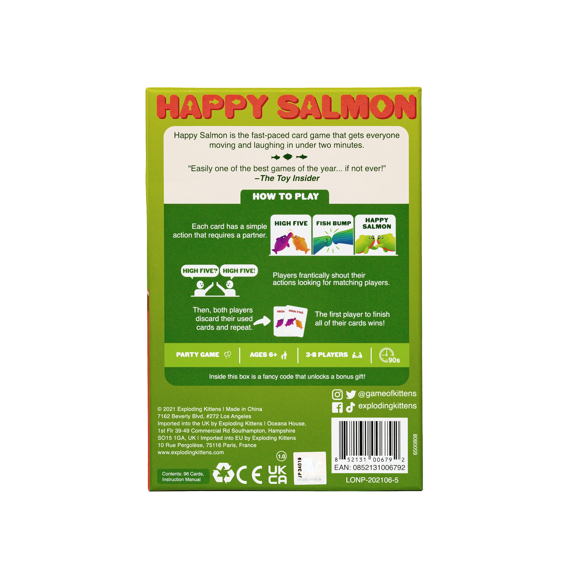 Exploding Kittens Happy Salmon Card Game | 3-8 Players | Ages 6+ | 90 Second Rounds 7