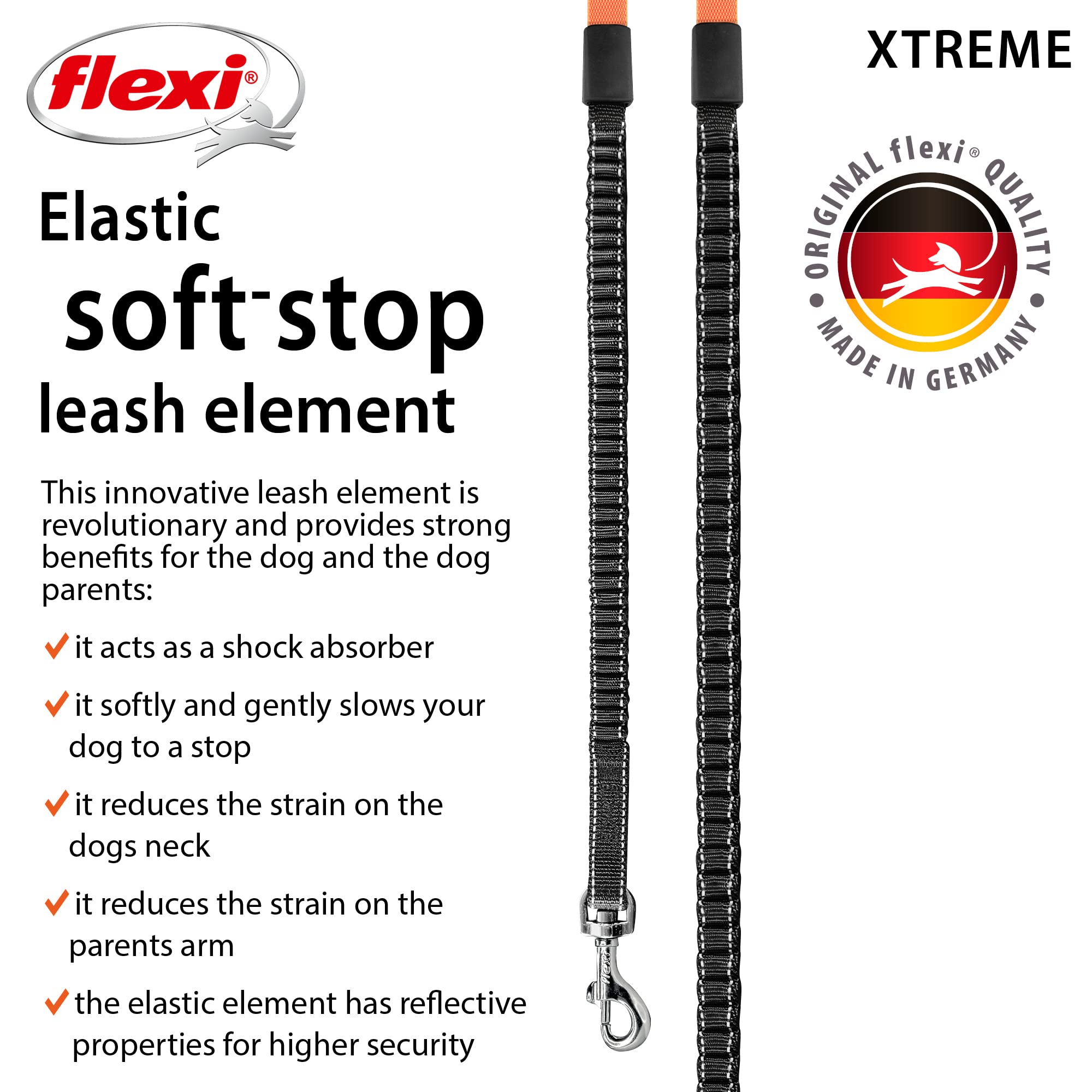 flexi Xtreme S Retractable Dog Lead - 5m Tape | Up to 20kg | Orange 5