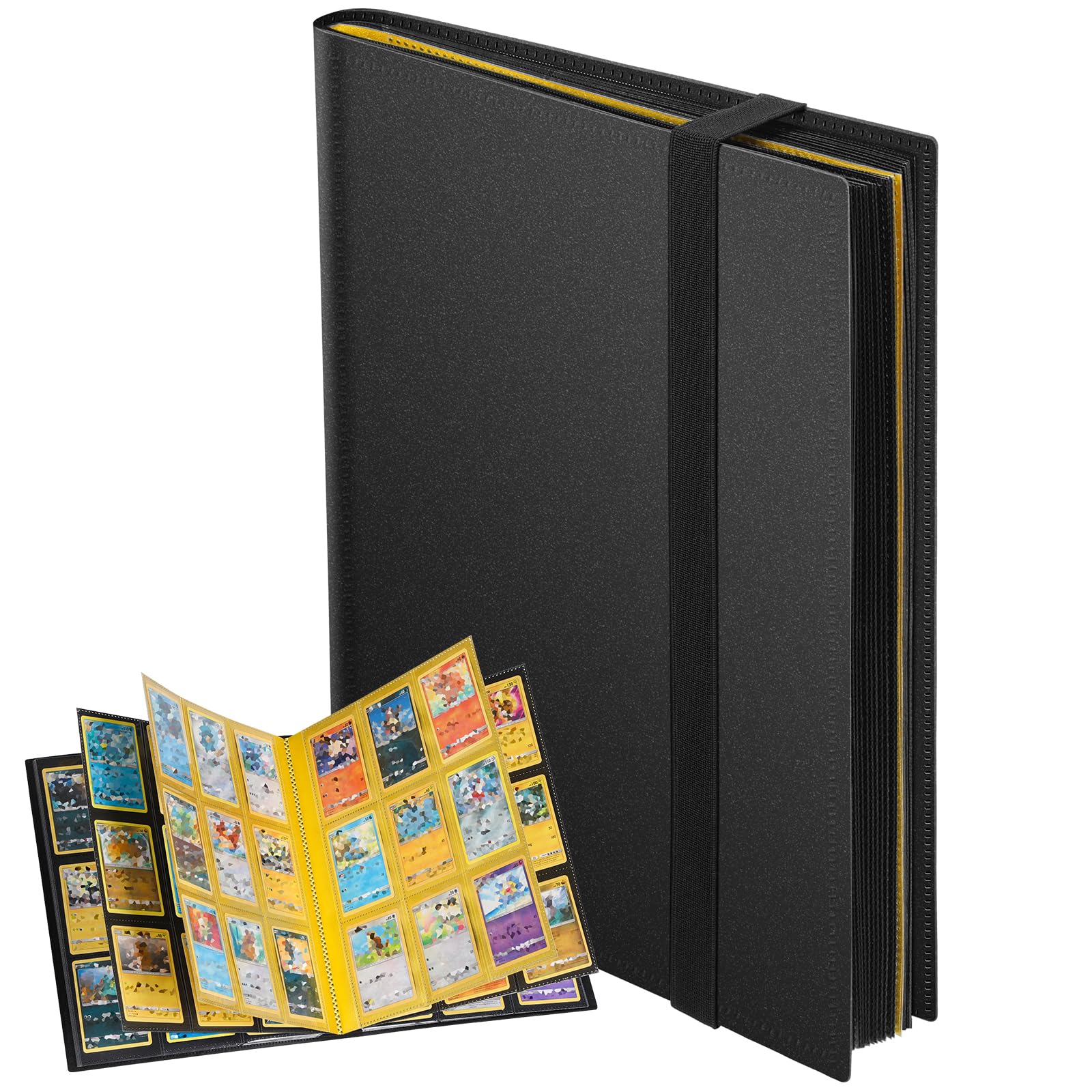 Euqvunn Trading Card Binder - 24 Sheets with 2 Spotlight Pages for Collectible Cards
