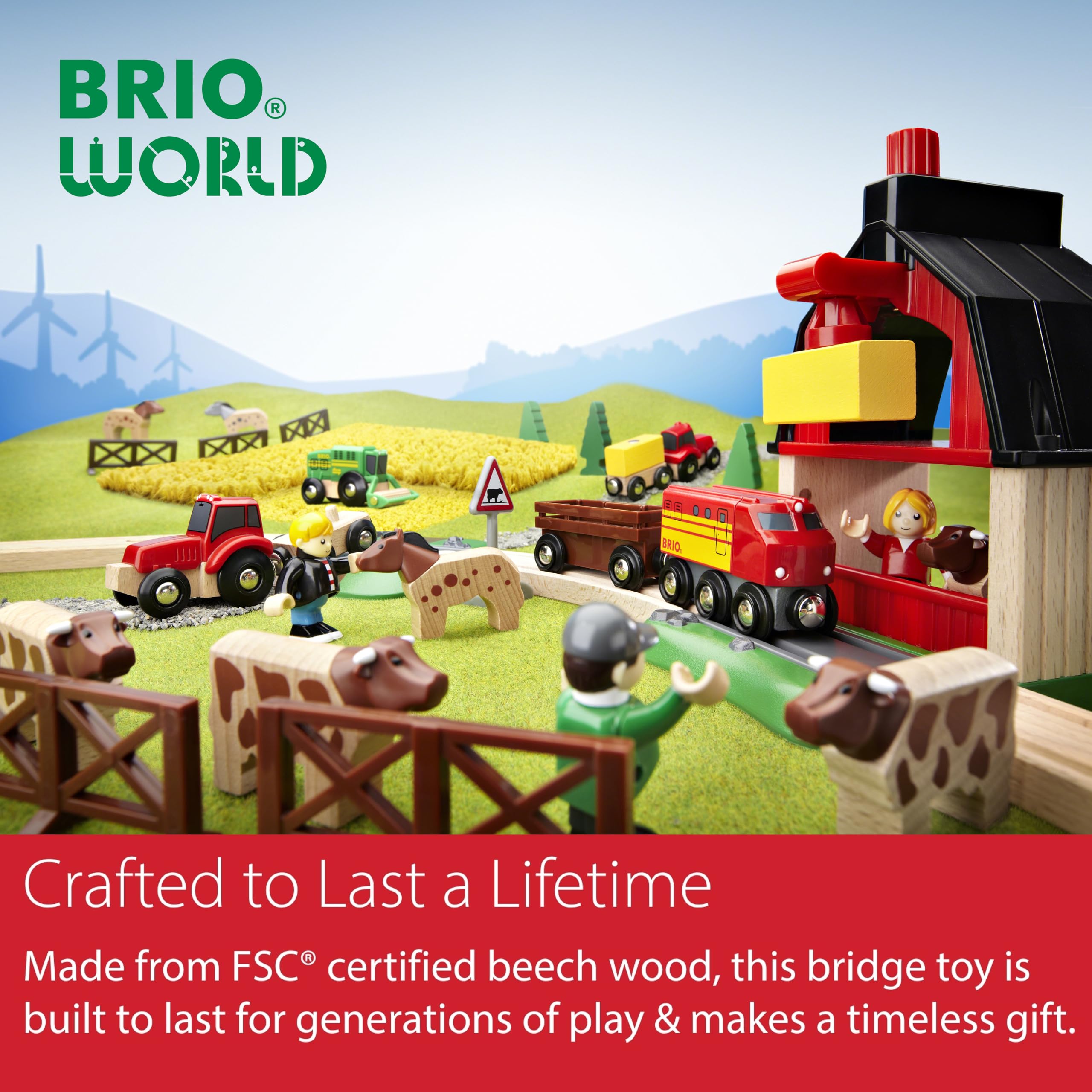 BRIO World Lifting Bridge - Wooden Railway Accessory for Kids 3+ 10