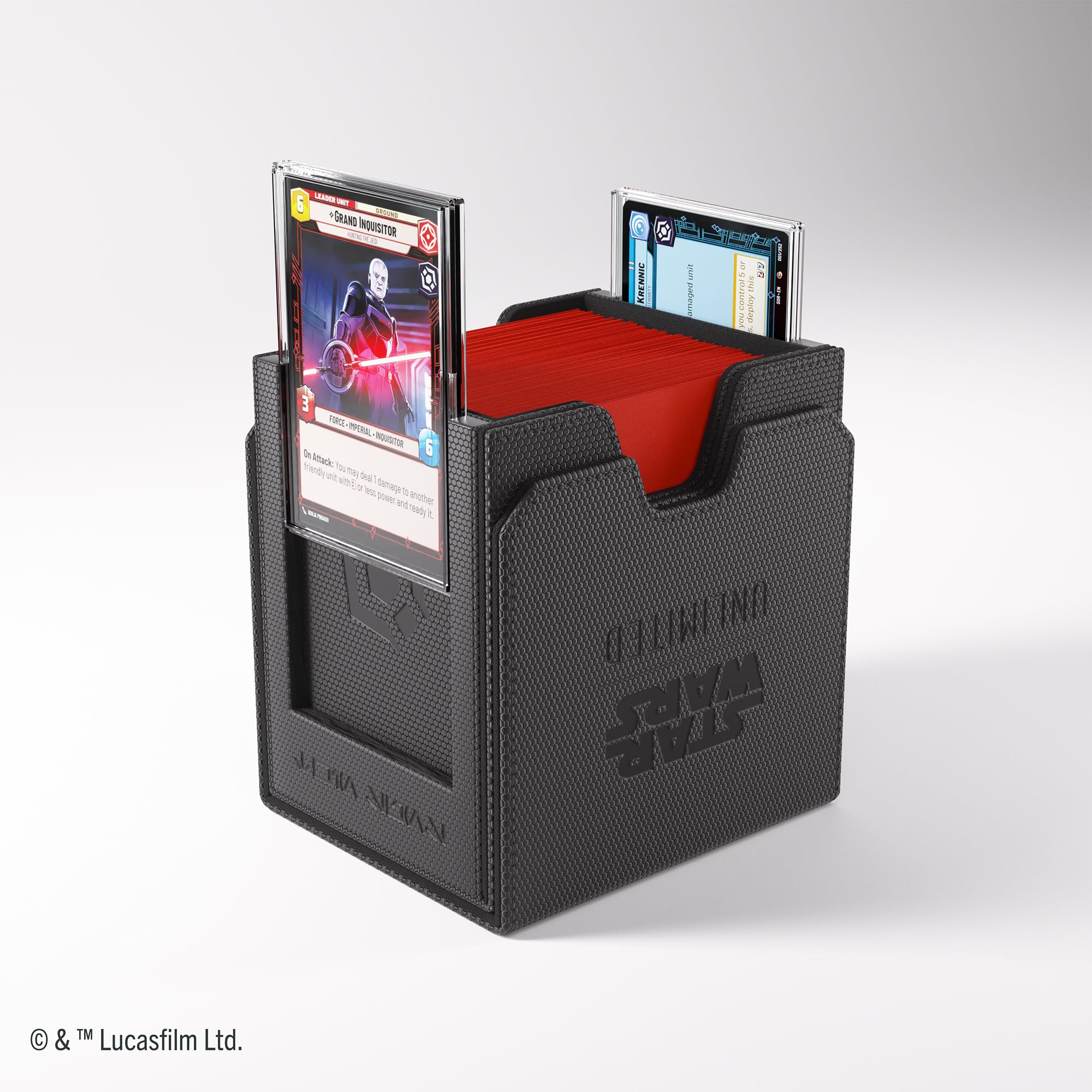 Gamegenic Twin Suns DECK POD - Black | Holds 100 Double-Sleeved Cards | UV Protection 4