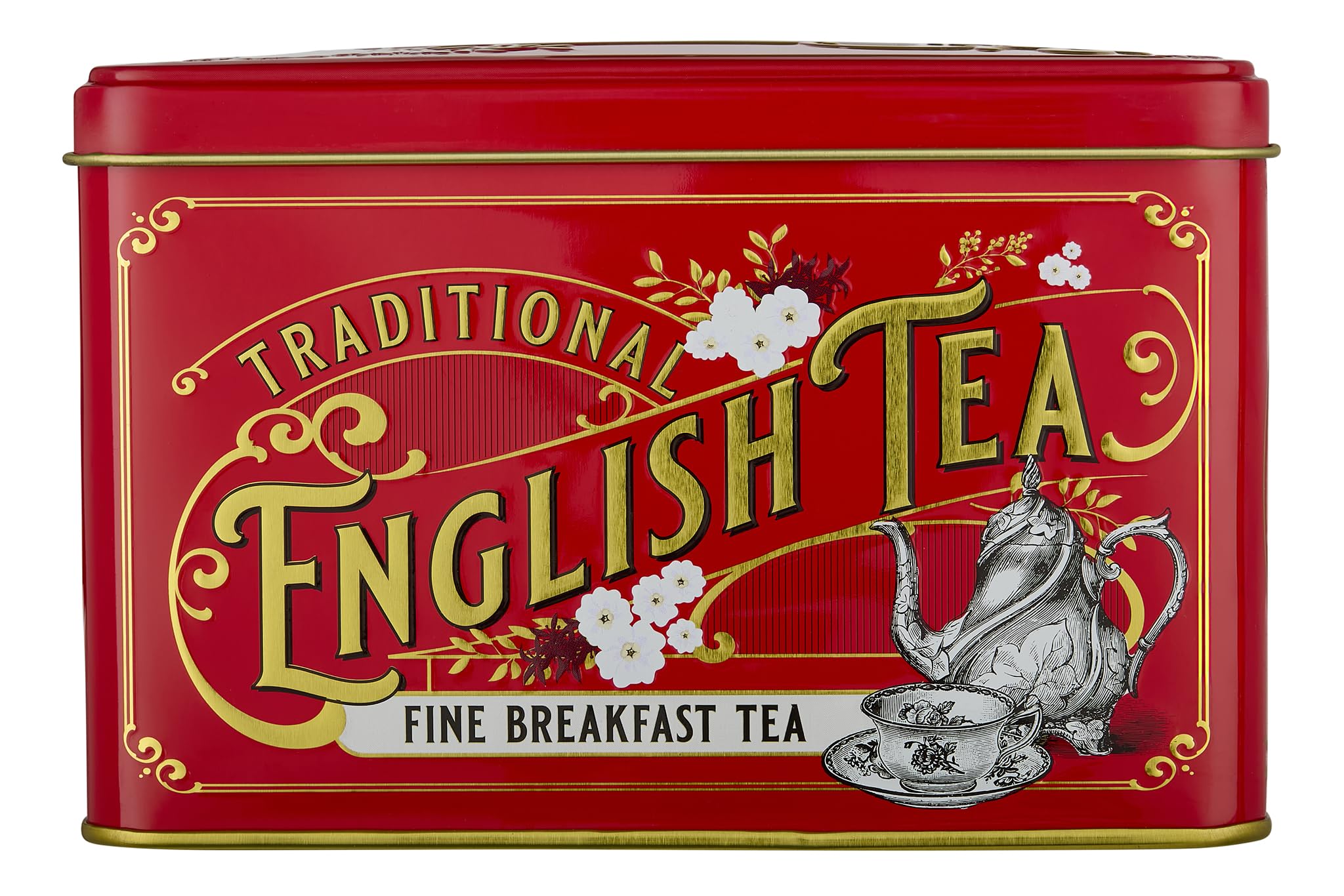 New English Teas Vintage Victorian Tea Tin in Berry-Red with 40 English Breakfast Teabags 9
