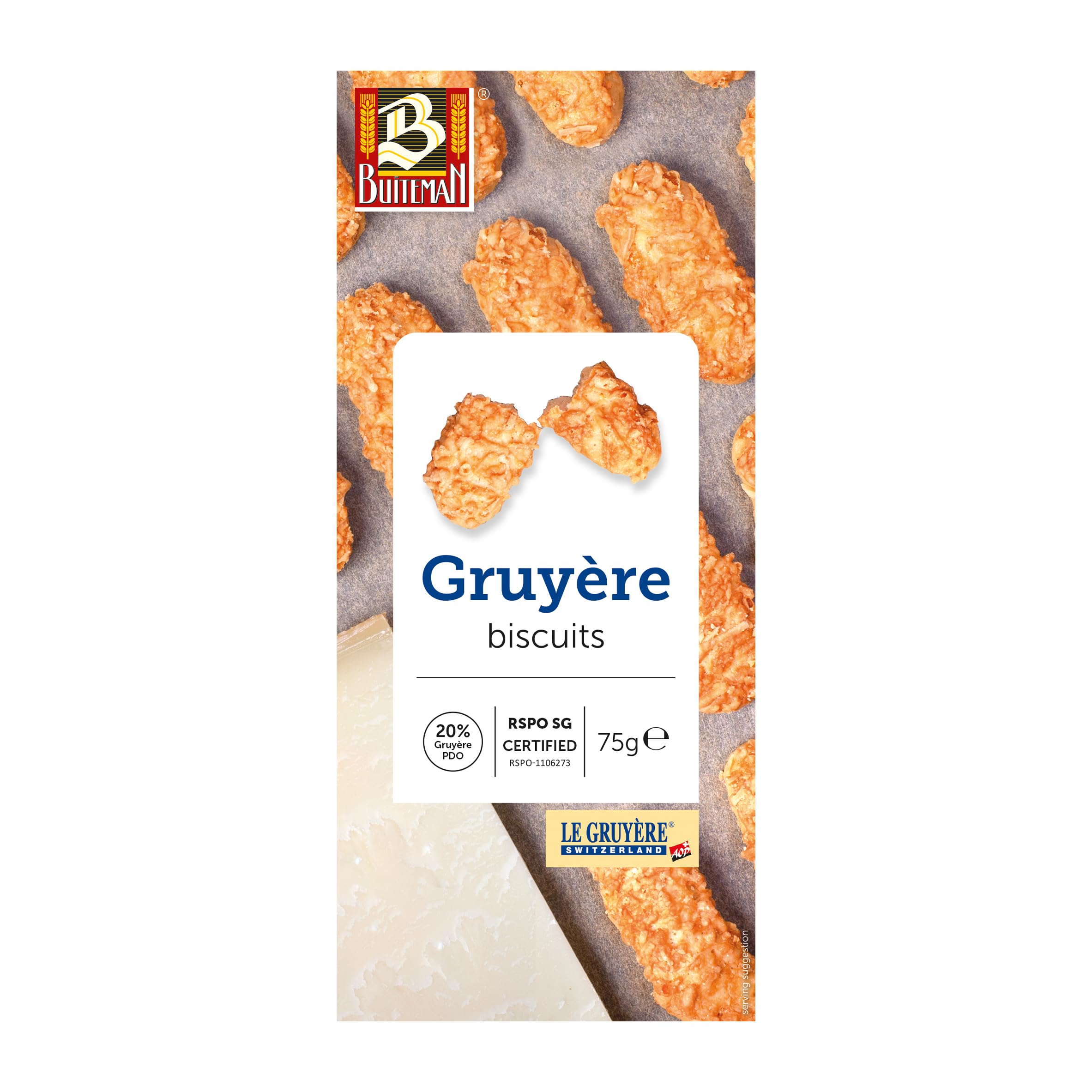 Buiteman Swiss Gruyere Bites - Authentic A.O.P. Cheese Flavor | 110g Pack 1