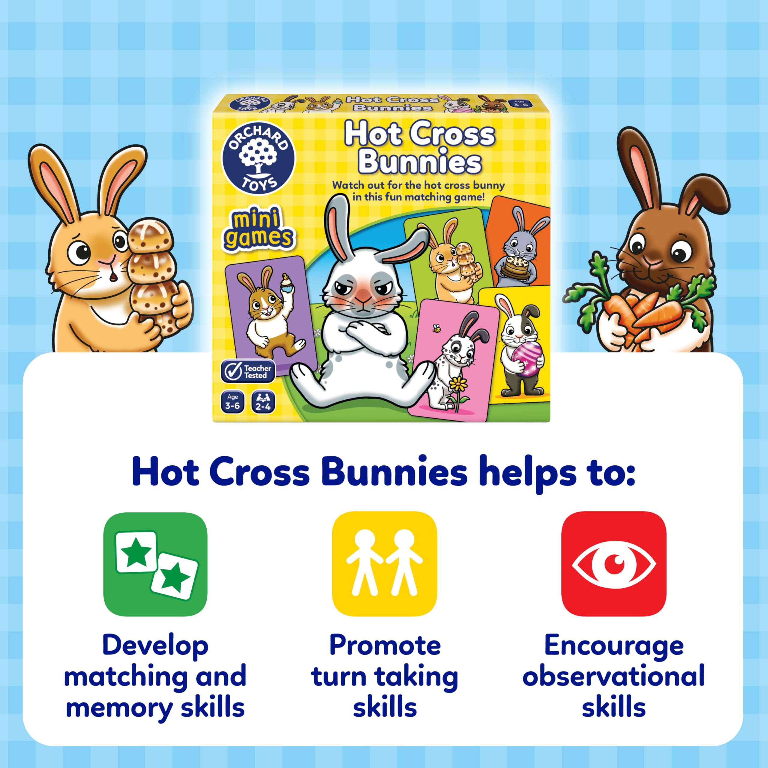 Orchard Toys Hot Cross Bunnies Snap and Pairs Mini Card Game for Kids 2