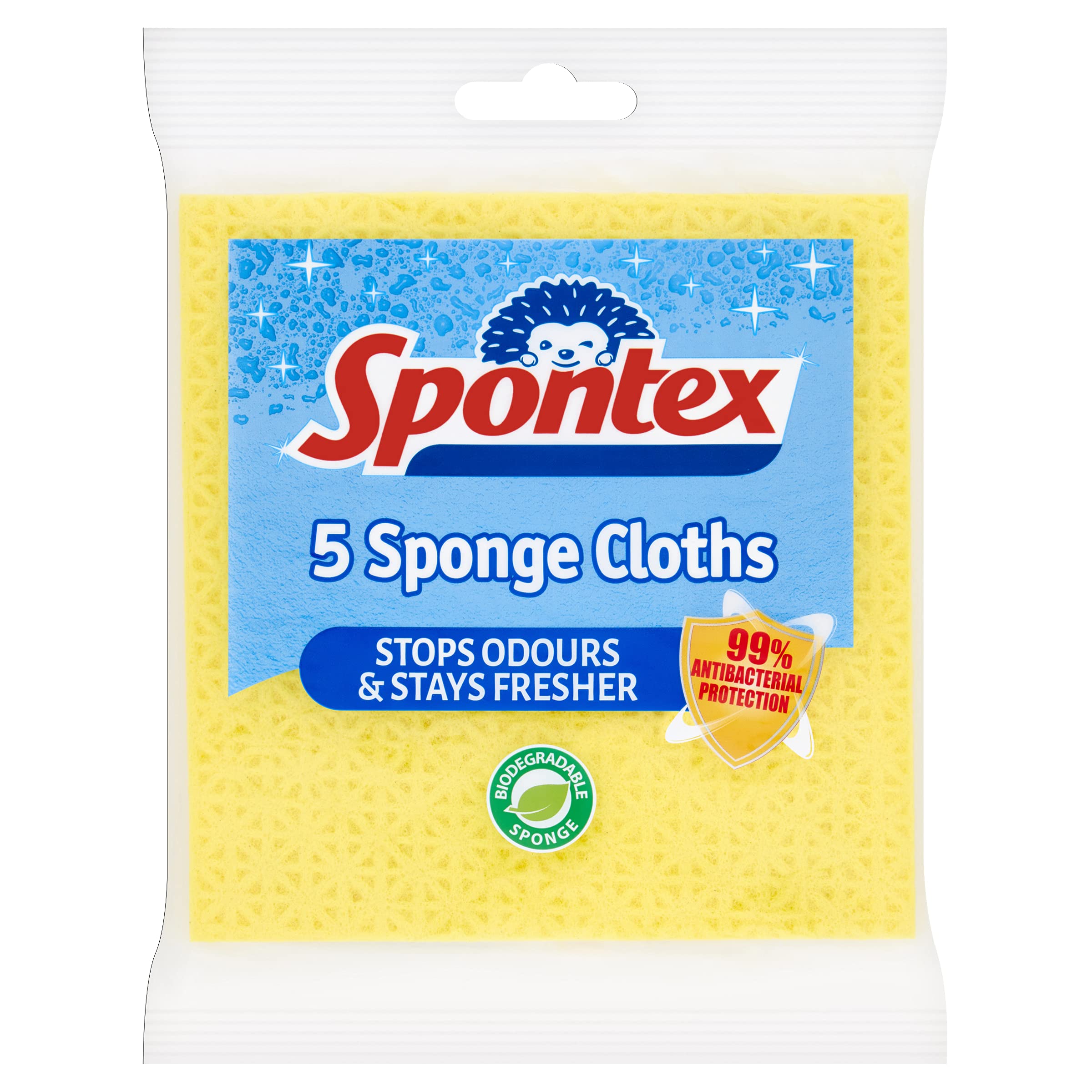 Spontex Sponge Cloths - Antibacterial Protection, Highly Absorbent | 5 Count 1
