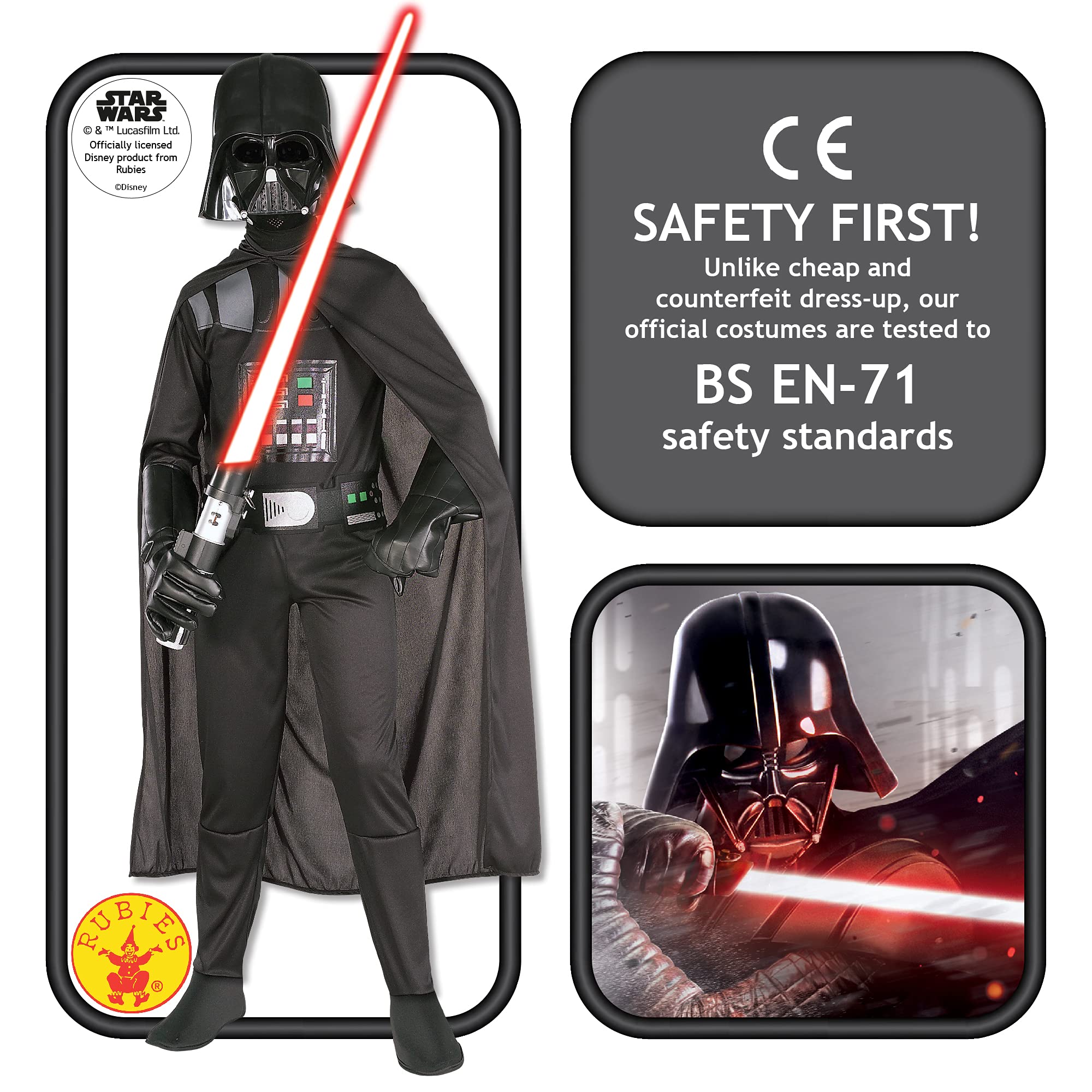 Rubies Darth Vader Costume - Teen Size 14-16 Years (158-170 cm) 6