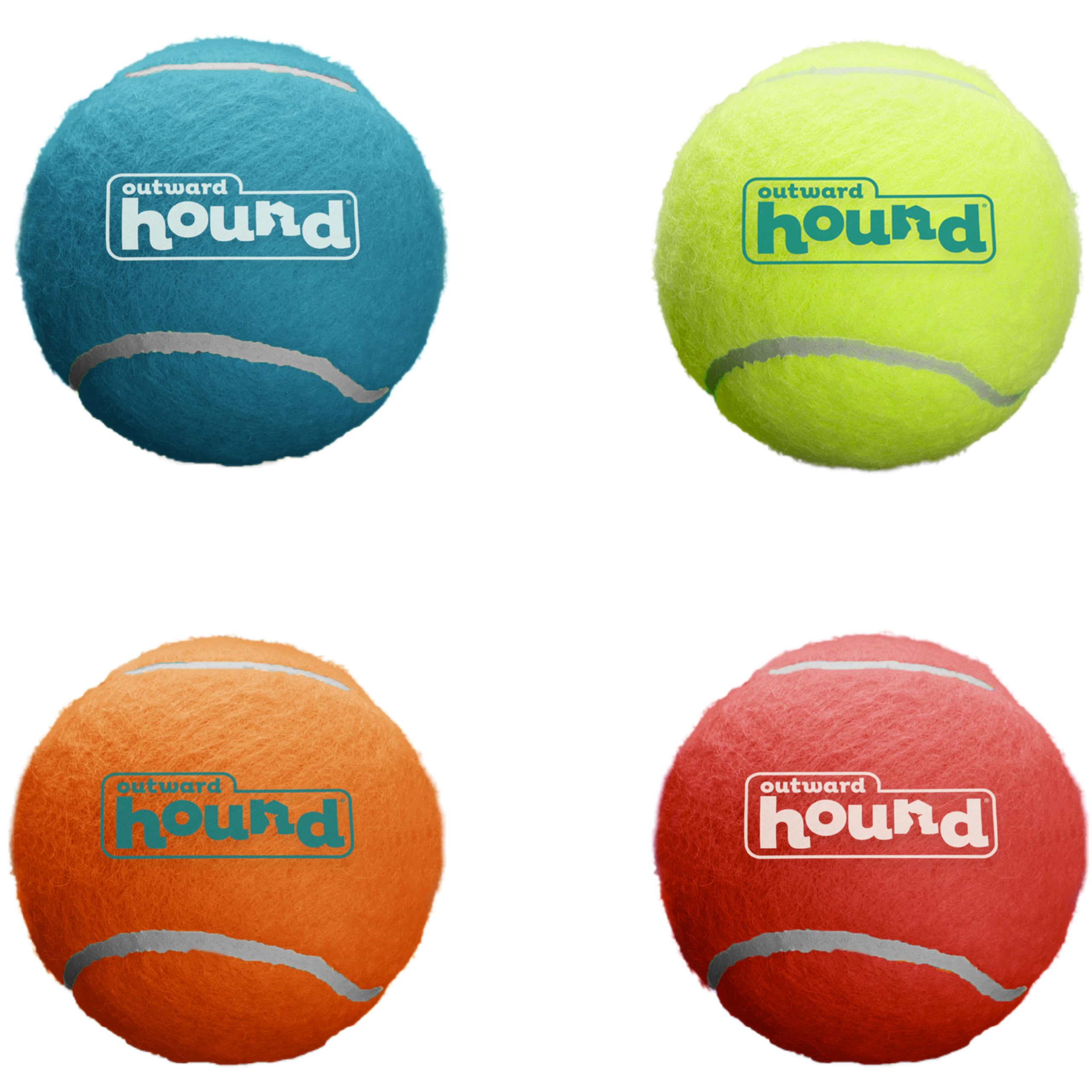 Outward Hound Squeaker Ballz Fetch Dog Toy - Small Size, 4 Pack | Natural Rubber 1