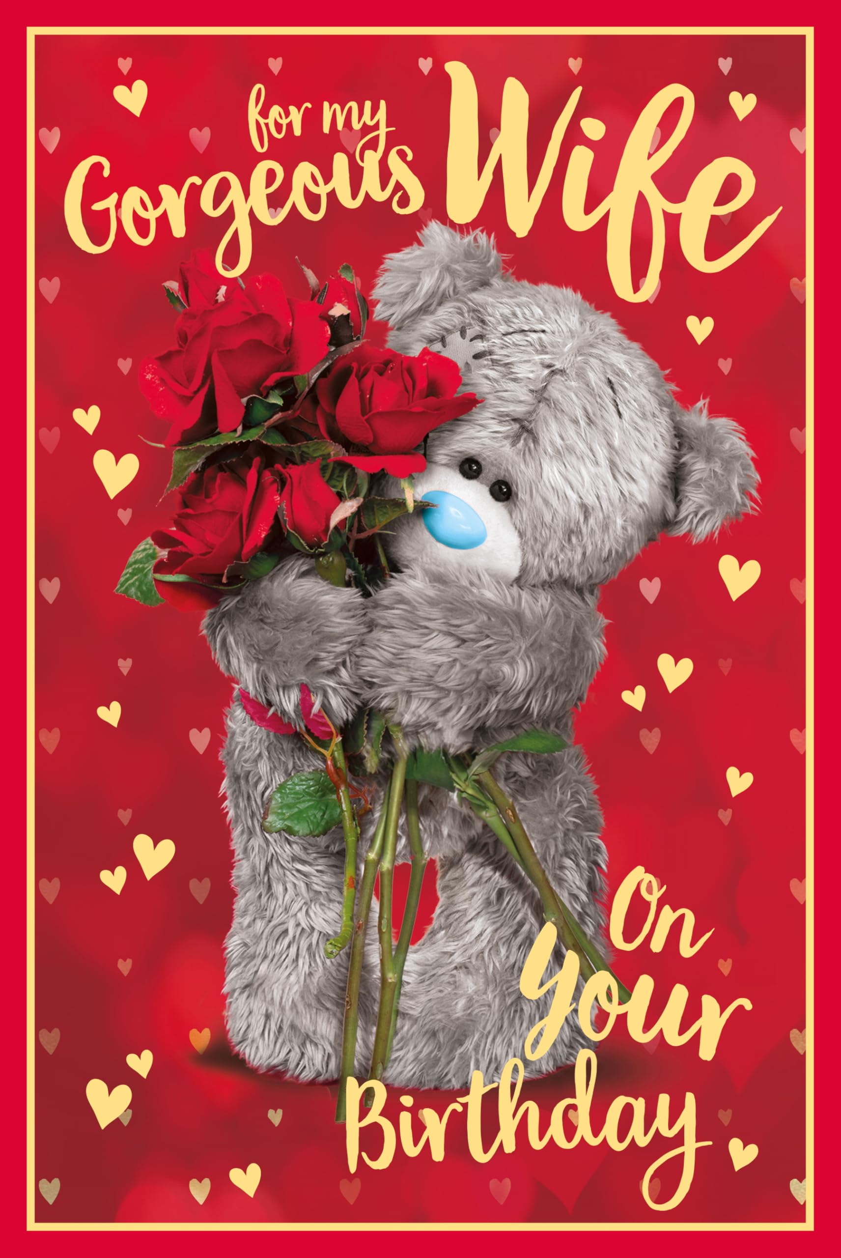 Me To You Wife Birthday Card | 3D Holographic Lenticular Design | 6 x 9in 1